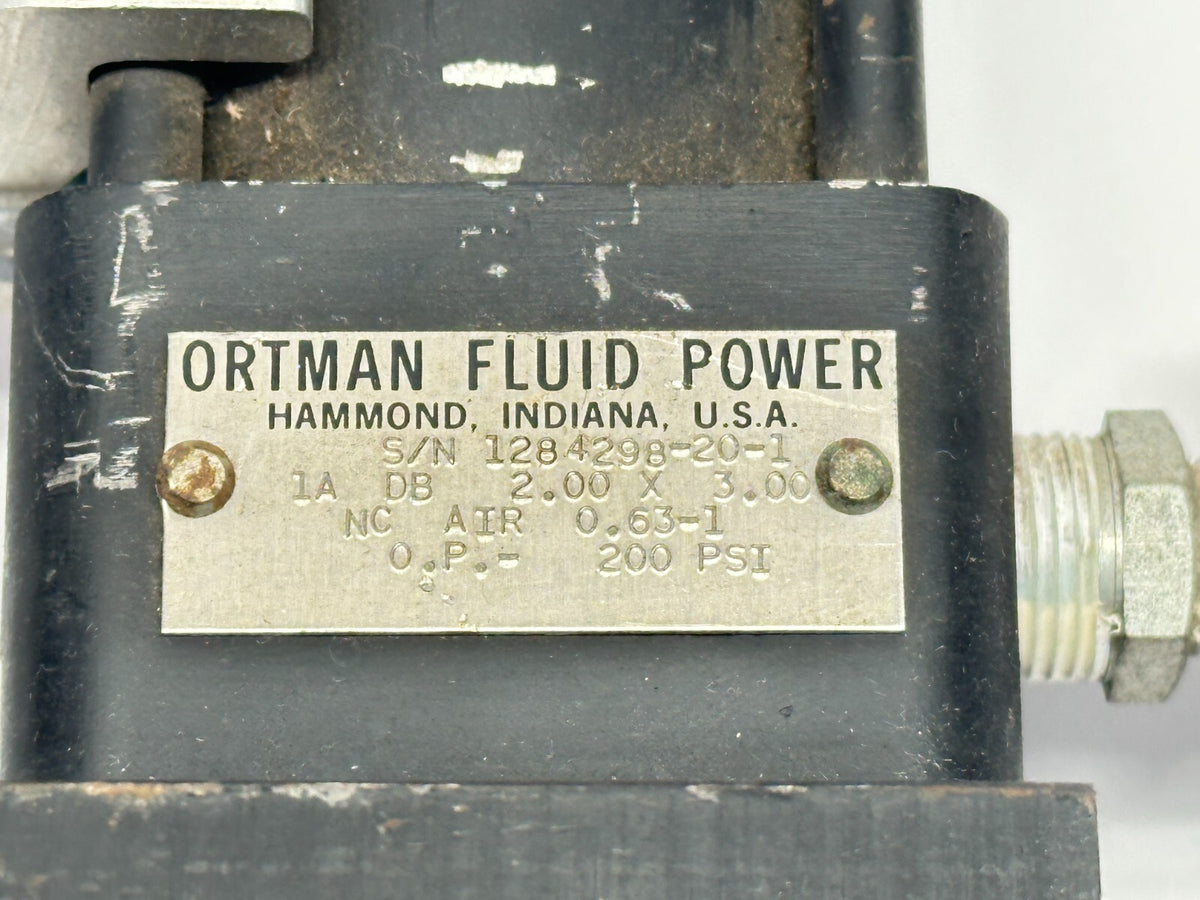 1A DB 2.00 X 3.00 | Ortman Fluid Power Pneumatic Cylinder 2" Bore 3" Stroke - Used - Maverick Industrial Sales