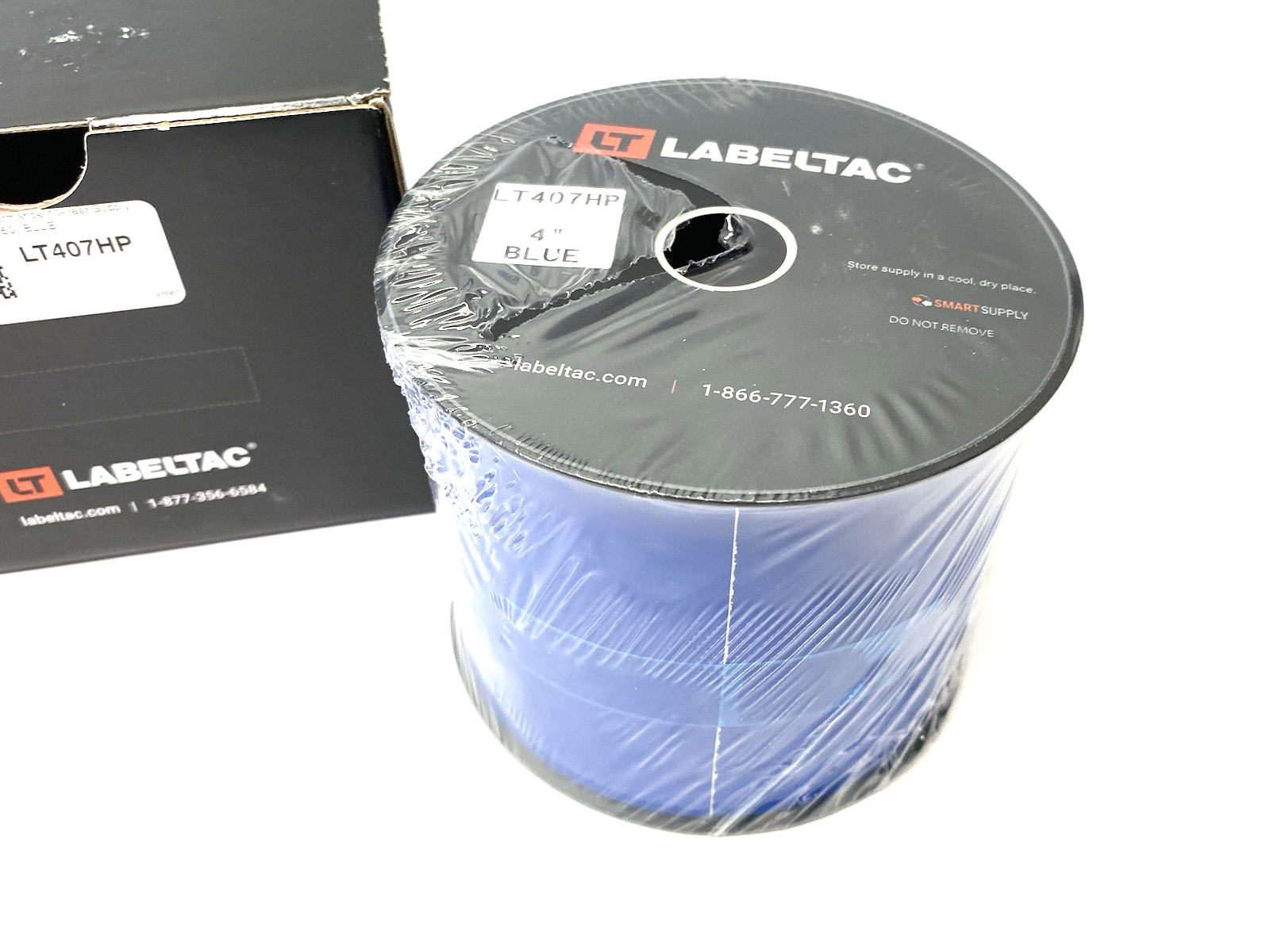 LT407HP | LabelTac Pro Model High Perf. 10 Year Vinyl Label, Blue, 4" x 150' Roll - New – Open box - Maverick Industrial Sales