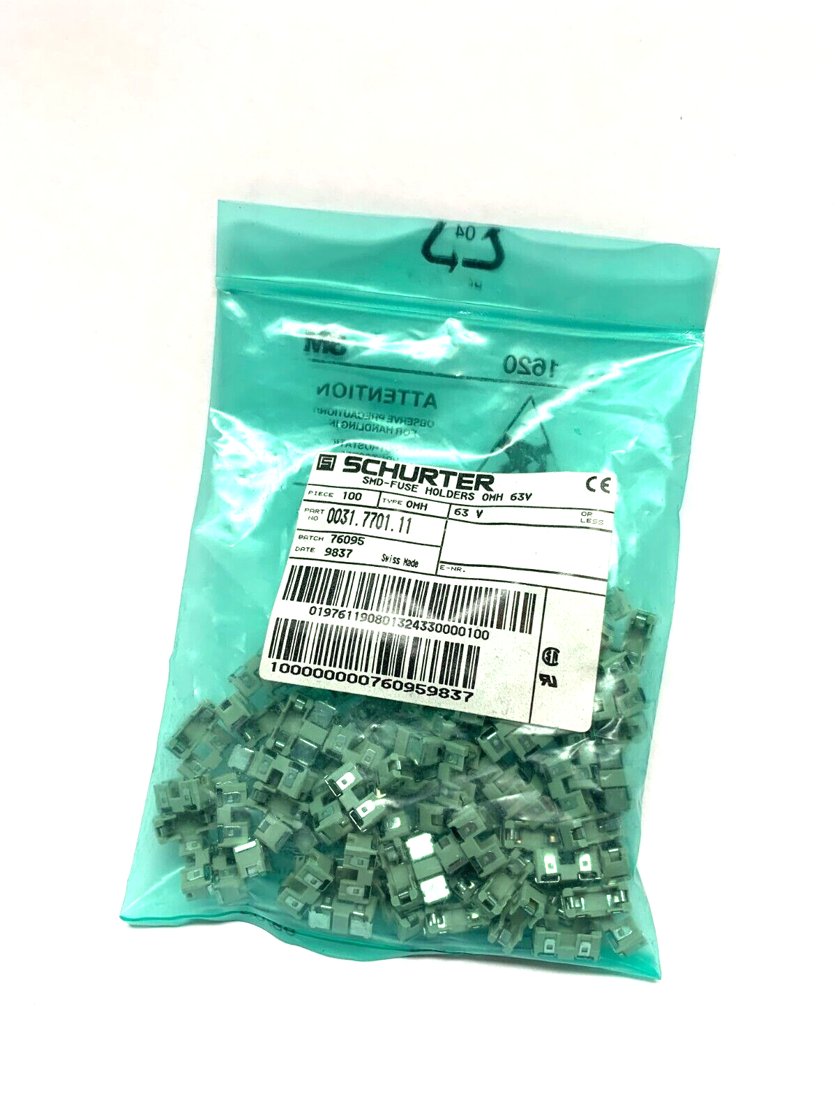 Schurter 0031.7701.11 SMD-Fuse Holders OMH 63V PACK OF 100 - Maverick Industrial Sales
