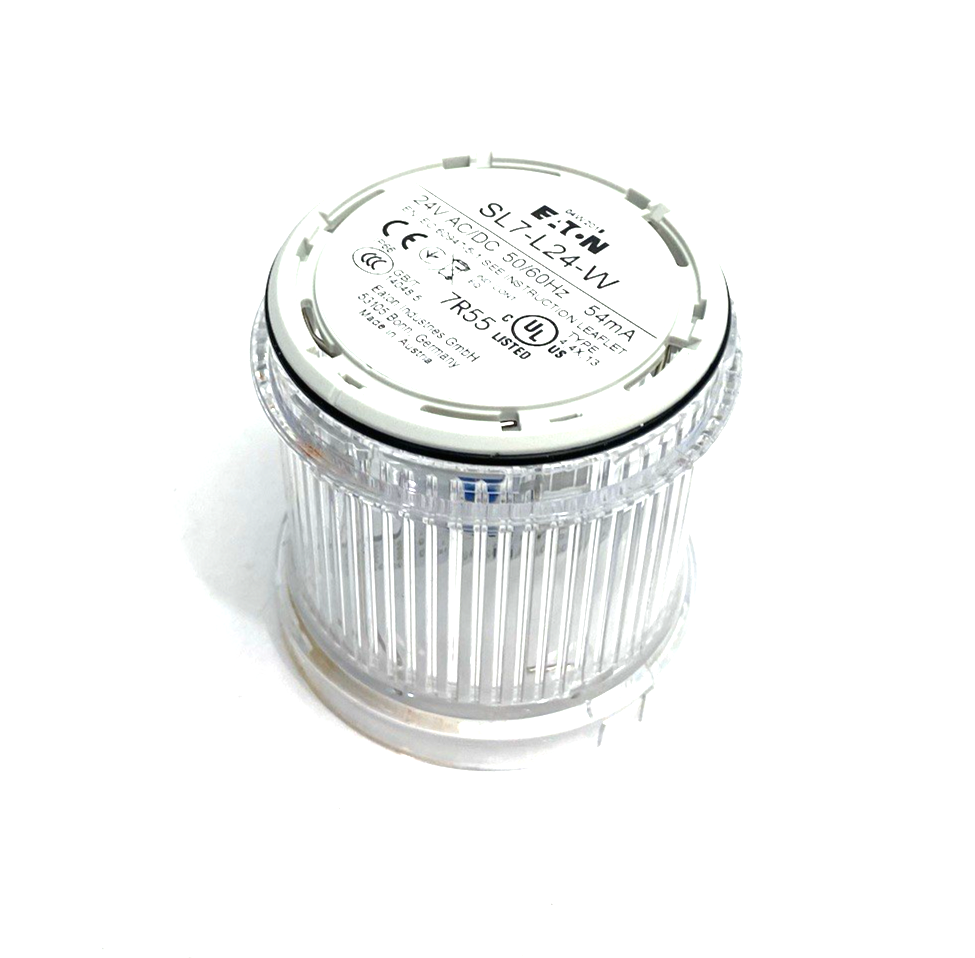 SL7-L24-W | Eaton Stacklight Module 70mm, Continuous LED, White 24VAC/DC - Used - Maverick Industrial Sales