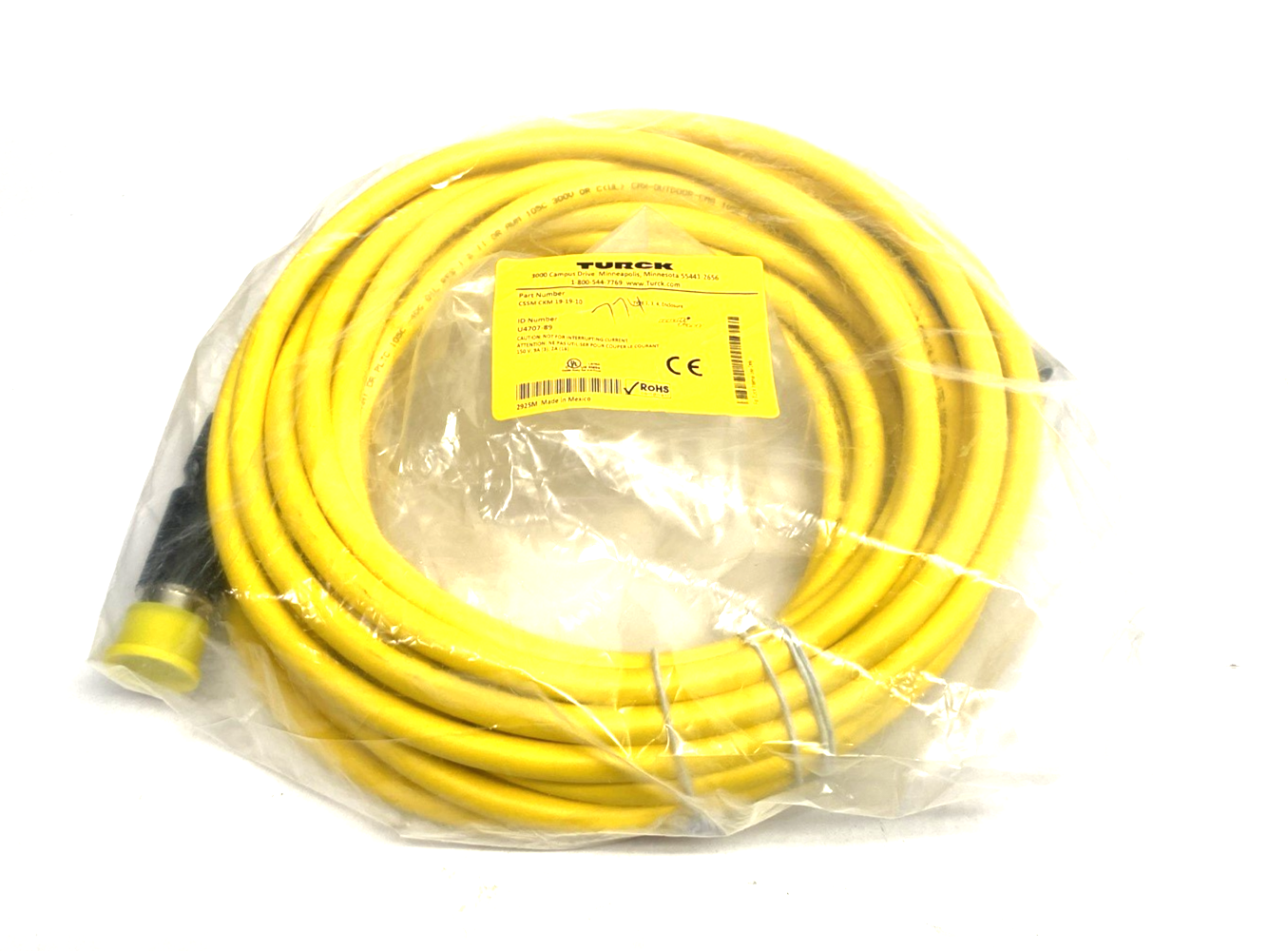 CSSM CKM 19-19-10 | Turck Multifast Double-Ended Connection Cable 19-Pin U4704-10 - New – Open box - Maverick Industrial Sales