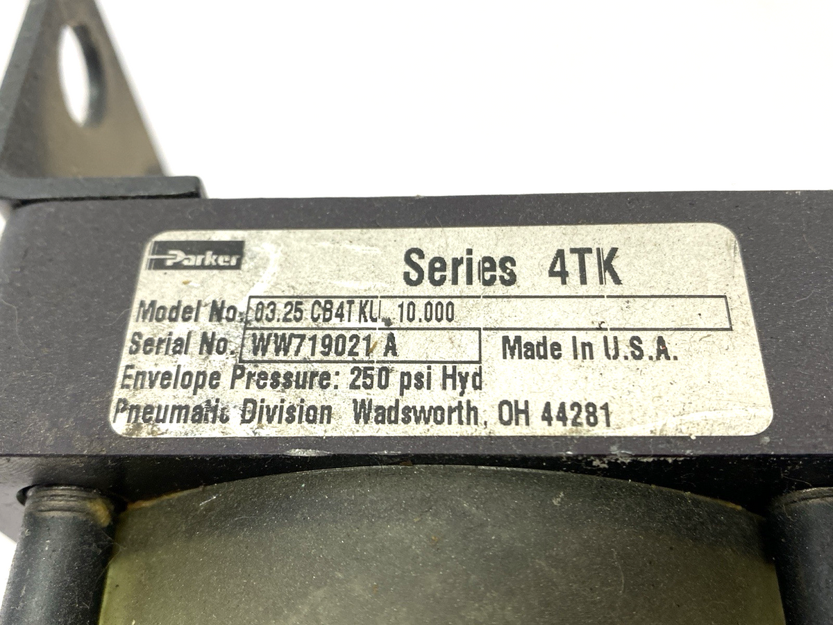 03.25CB4TKU10.000 | Parker Pneumatic Cylinder 1" Ports - Used - Maverick Industrial Sales