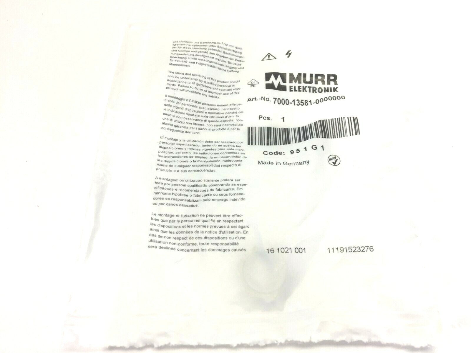 Murr Elektronik 7000-13581-0000000 Nut M16x1.5 for Flange Plug LOT OF 2 - Maverick Industrial Sales