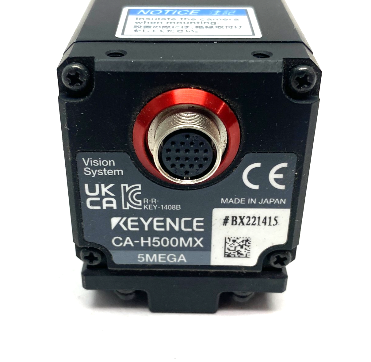 Keyence CA-H500MX 16× Speed High-Performance 5-Megapixel Camera w/ F1.4/25mm - Maverick Industrial Sales
