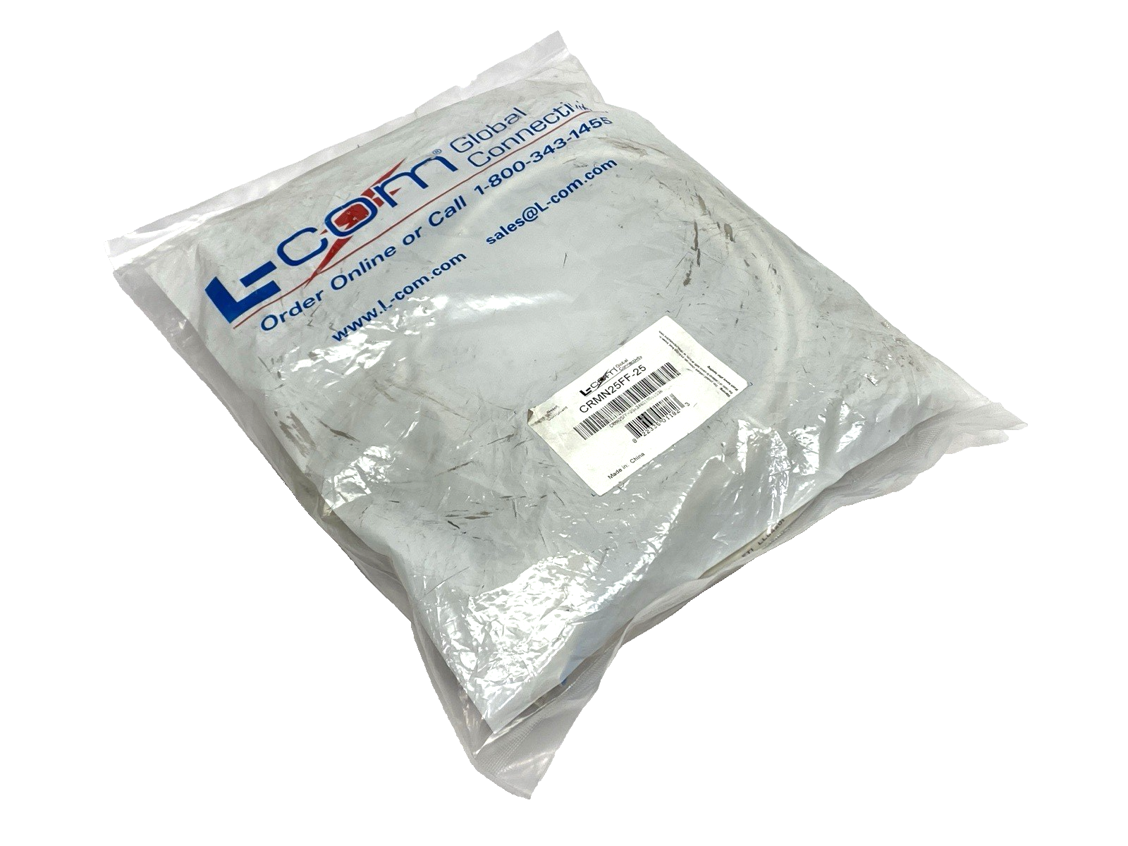 L-Com CRMN25FF-25 Double-Ended Female D-Sub Cable Assembly DB25 Gray - Maverick Industrial Sales