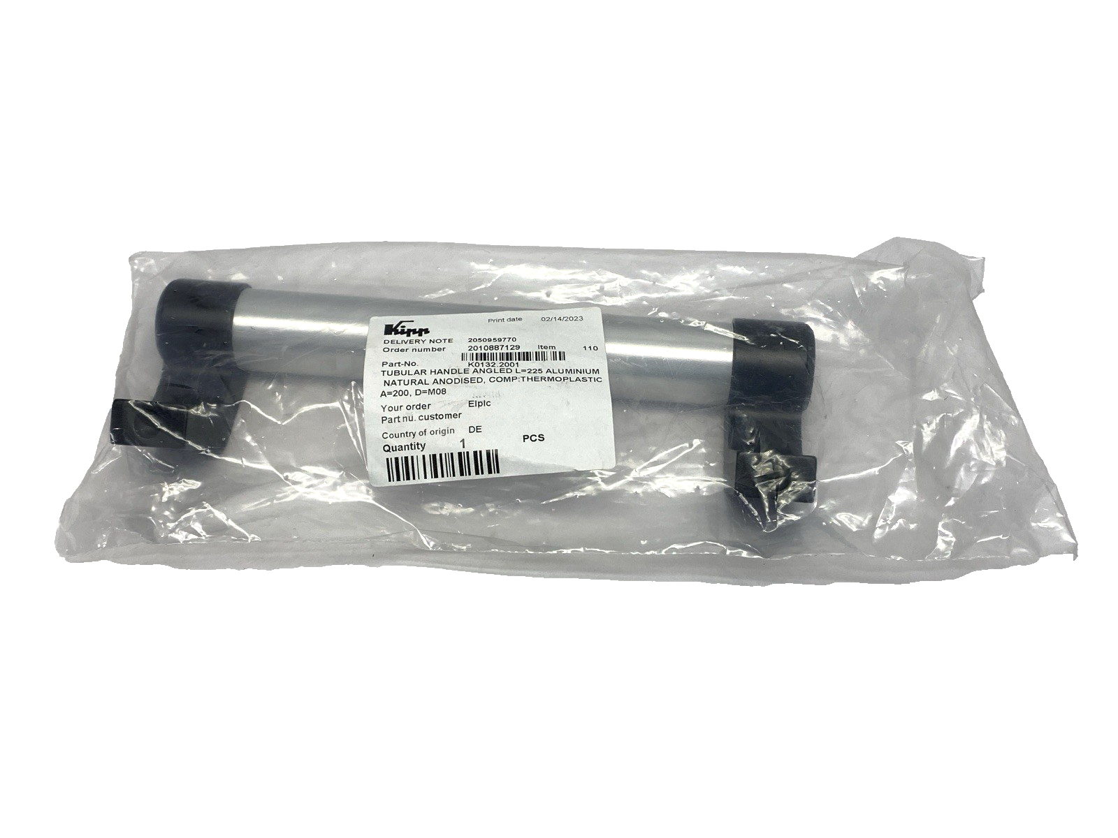 Kipp K0132.2001 Tubular Handle Angled Aluminum - Maverick Industrial Sales