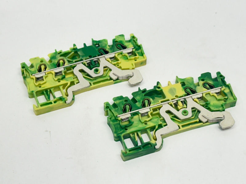 Wago 2002-1407 TopJobs Ground Terminal Block Green/Yellow LOT OF 2 - Maverick Industrial Sales