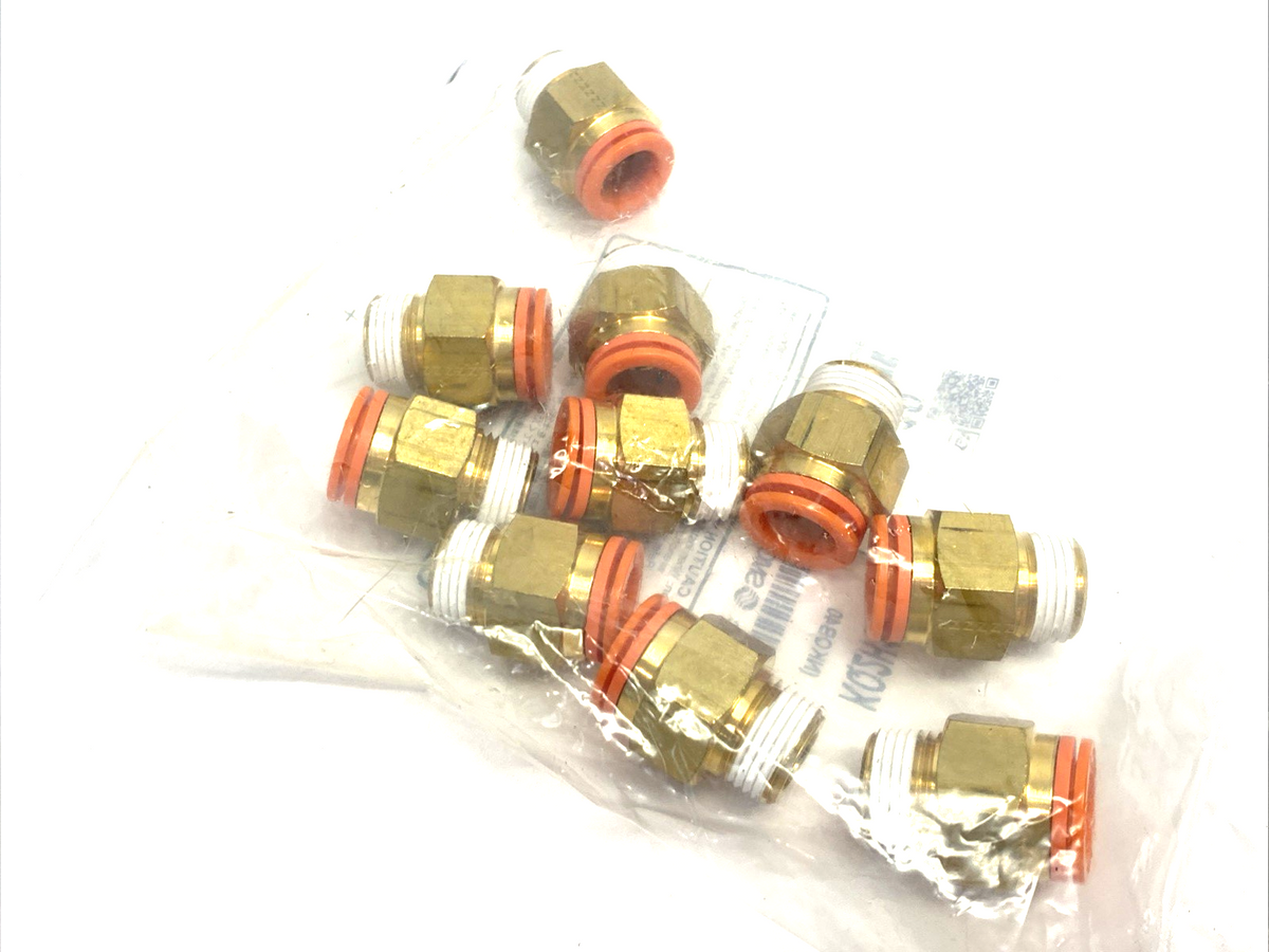 KQ2H13-36S | SMC One-Touch Pneumatic Male Connector Fitting, 1/2" Tube OD, 10-PACK - New - Maverick Industrial Sales