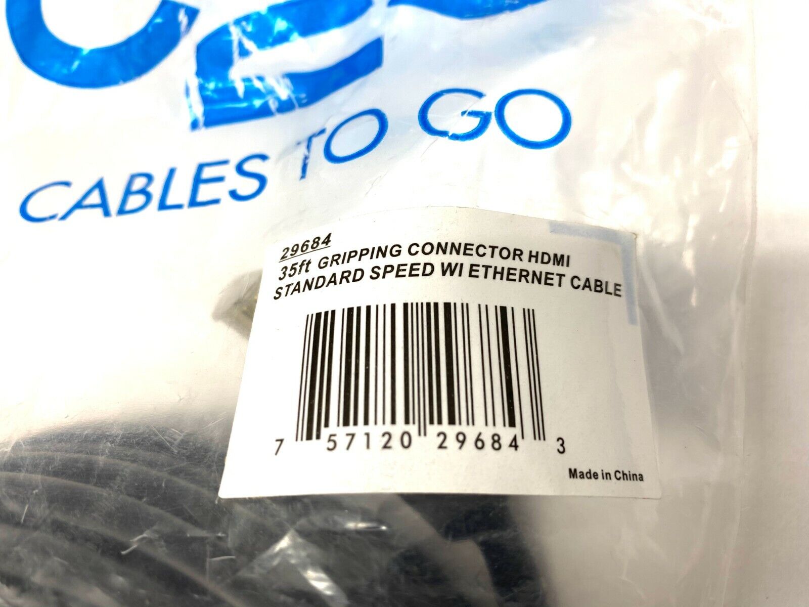 C2G 29684 Gripping Connector HDMI Standard Speed WI Ethernet Cable 35' Feet - Maverick Industrial Sales