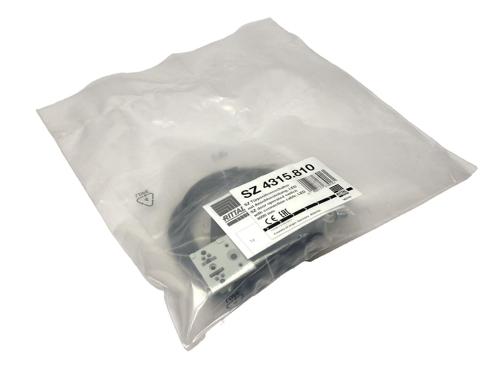 Rittal SZ 4315.810 Door Operated Switch w/ LED Connection Cable 3000mm - Maverick Industrial Sales