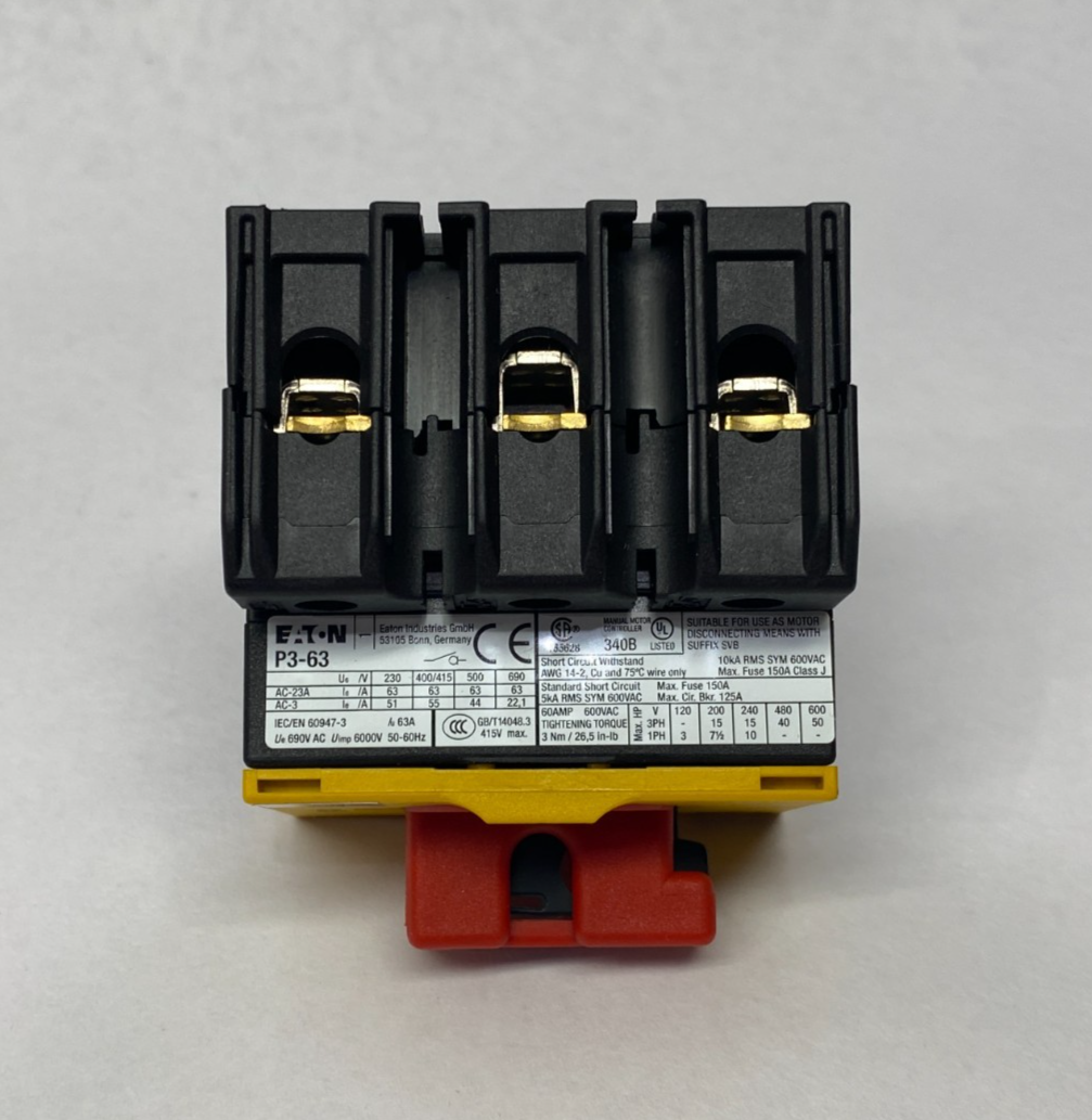 Eaton P3-63/IVS-RT Moeller Series On/Off Switch, 3-Pole, 63A, 045845 - Maverick Industrial Sales