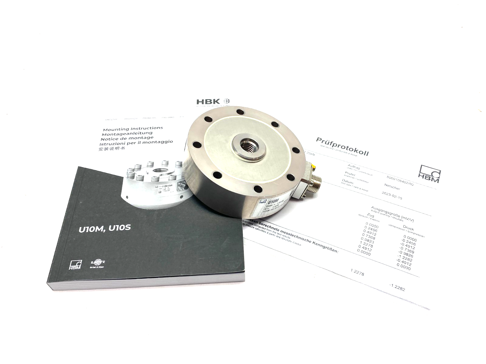 HBM K-U10M-1K25-SB-N-1-S-N-U-G-0 Ultra Precise Force Transducer U10M C=1.2278 - Maverick Industrial Sales