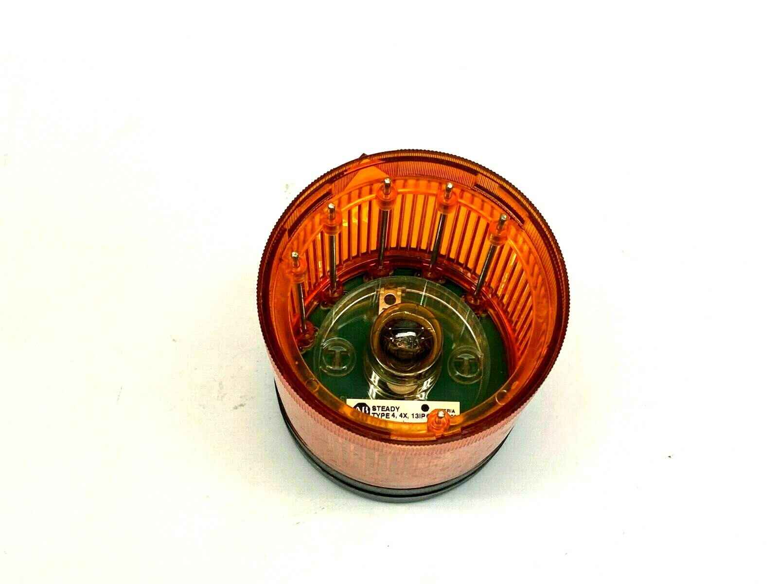 Allen Bradley 855T-B24DN5 Ser B Steady Incandescent Stack Light Amber w/ Lid - Maverick Industrial Sales