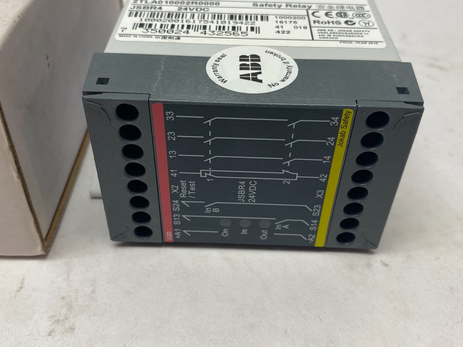 ABB 2TLA010002R0000 Jokab Safety Relay 24VDC JSBR4 - Maverick Industrial Sales