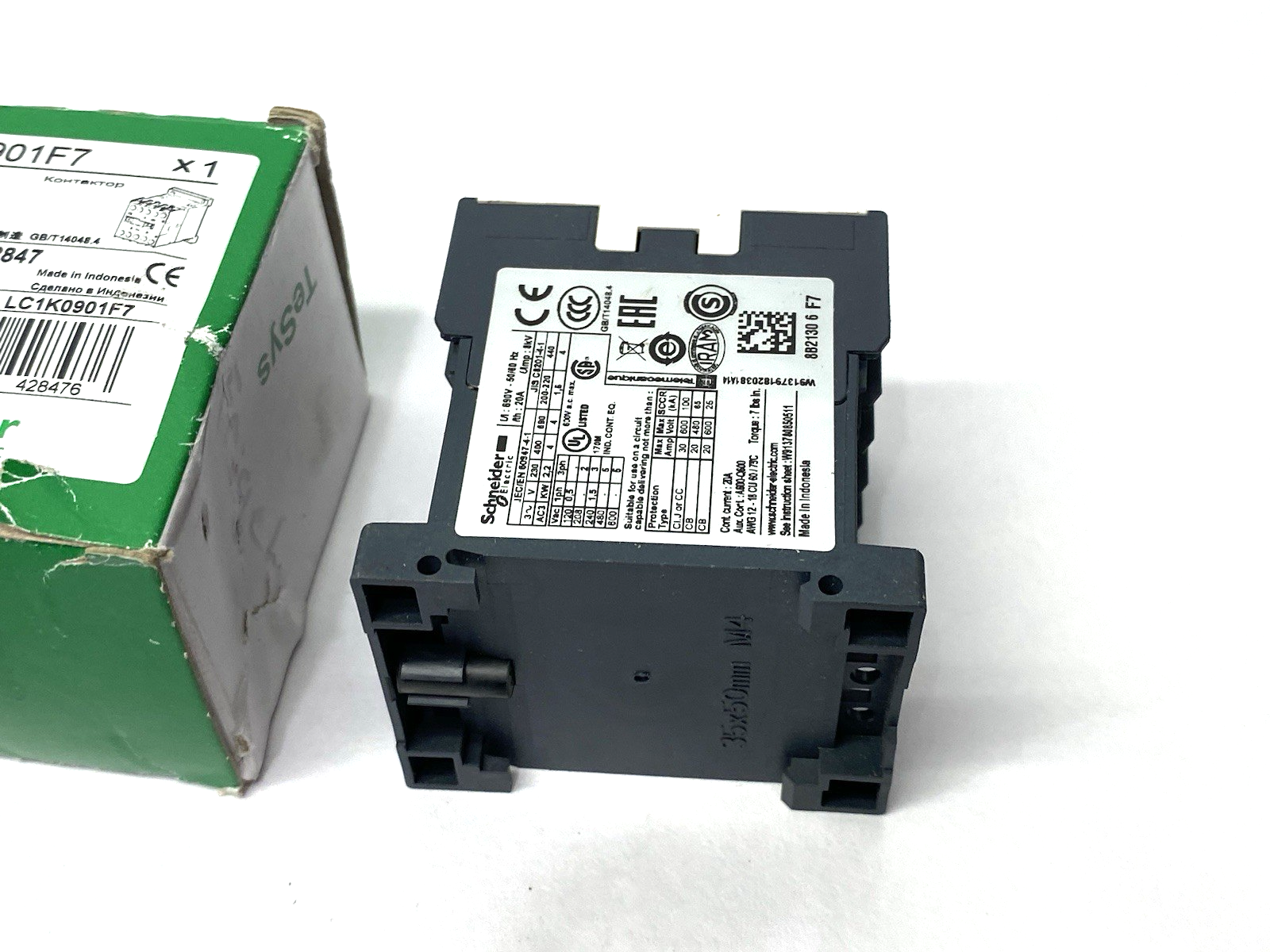 Schneider Electric LC1K0901F7 Contactor, TeSys K, 3P, AC-3 - Maverick Industrial Sales