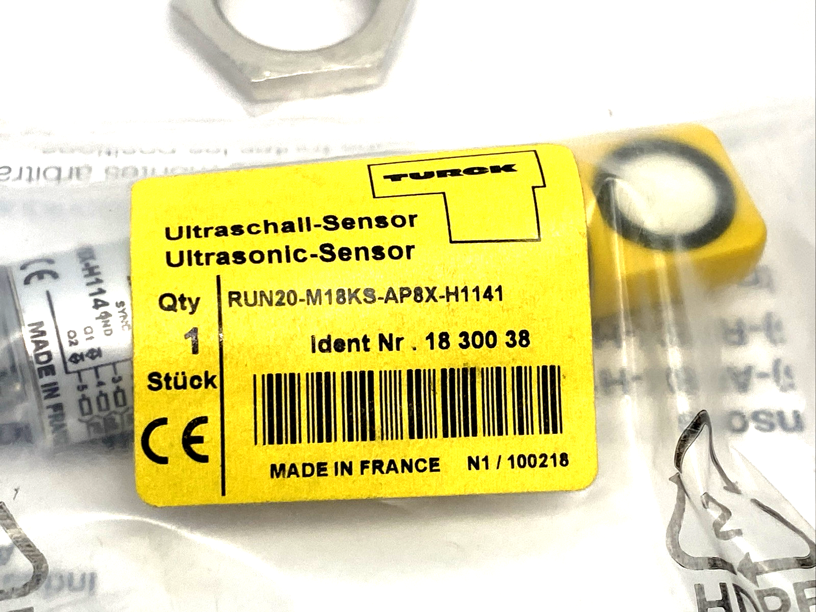 Turck RUN20-M18KS-AP8X-H1141 Difused Ultrasonic Sensor 18mm Barrel Dia. 1830038 - Maverick Industrial Sales