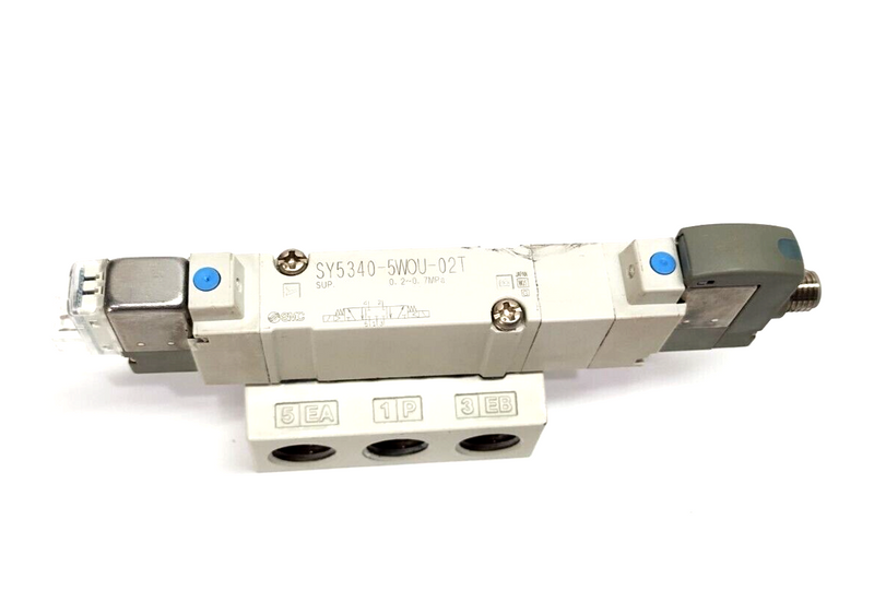 SMC SY5340-5WOU-02T Base Mount Double 3 Position 5 Port Solenoid Valve 1/4" NPT - Maverick Industrial Sales