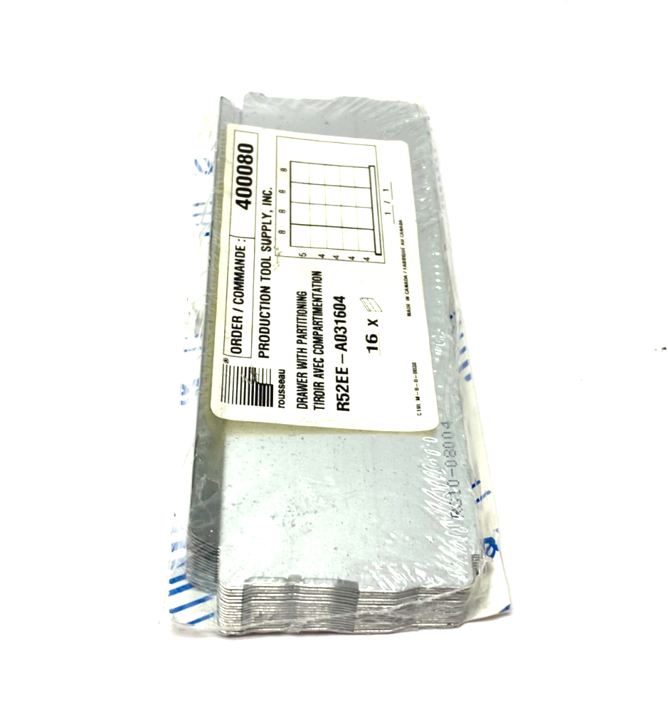 R52EE-A031604 | Rousseau Metal Drawer with Partitioning PKG OF 16 - New - Maverick Industrial Sales