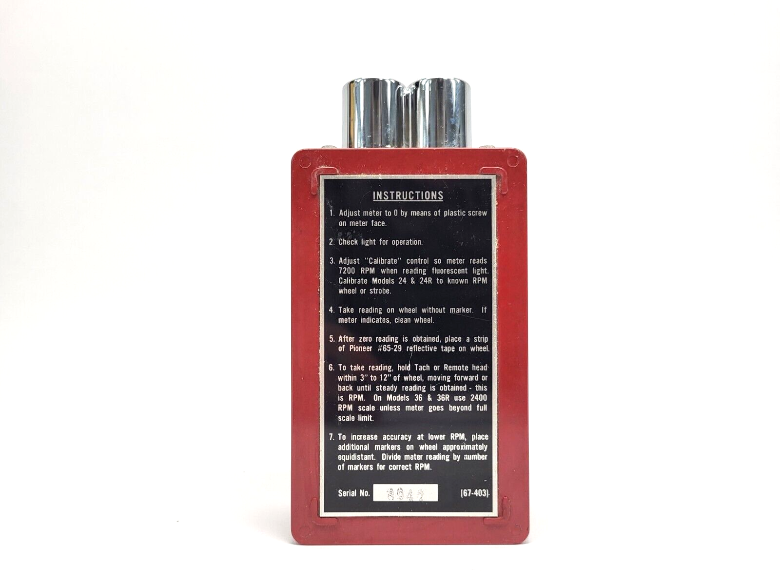 Pioneer Electric 2400-RPM-12000 Photo Tachometer Meter Model 36 - Maverick Industrial Sales