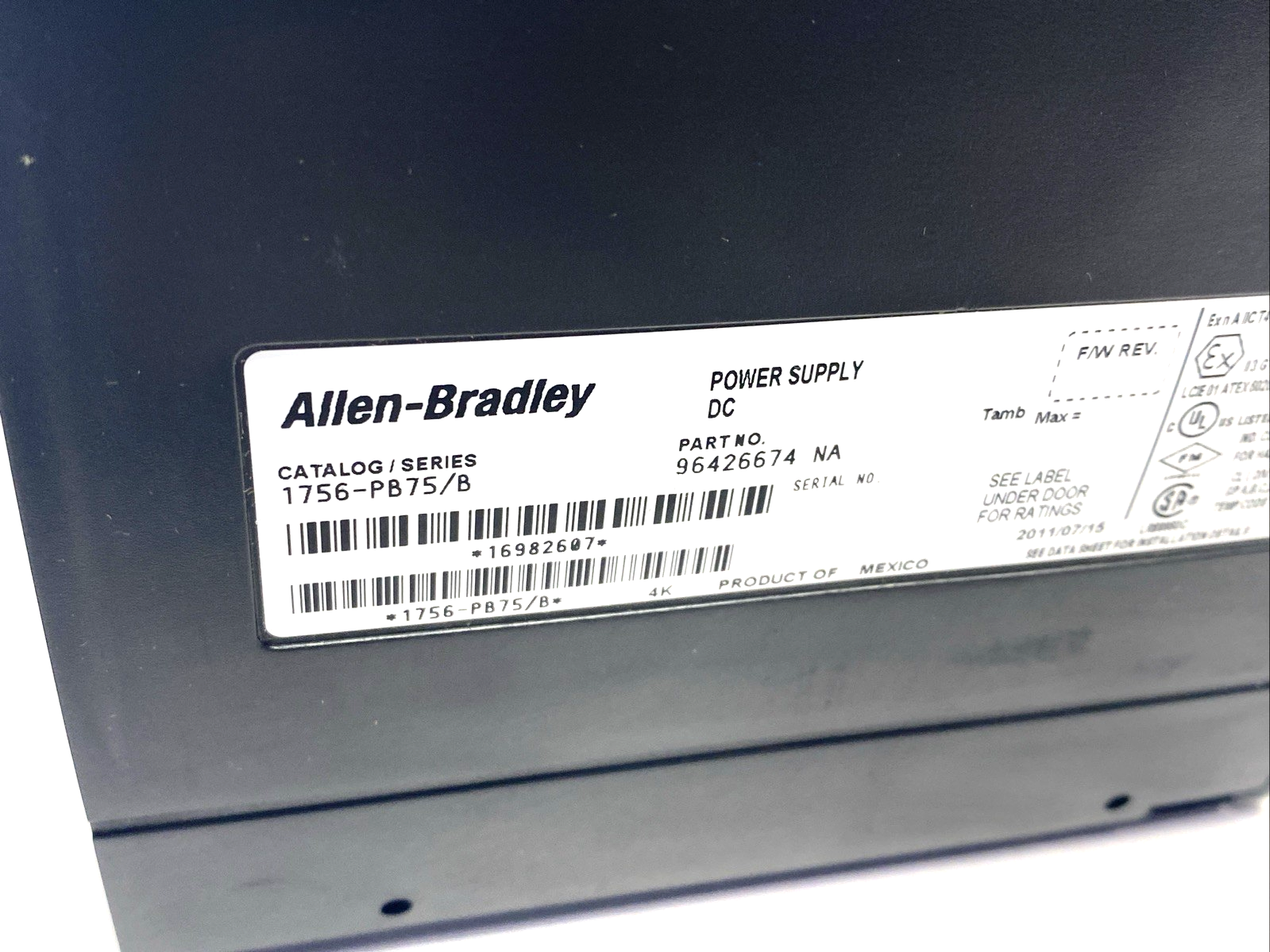 1756-PB75 | Allen Bradley Ser. B Power Supply - Used - Maverick Industrial Sales
