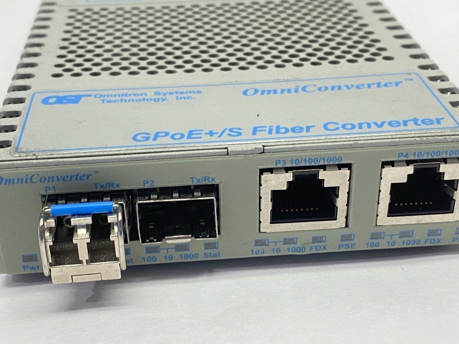 9439-1-21W | Omnitron Systems OmniConverter GPoE+/S FIber Converter Module - Used - Maverick Industrial Sales