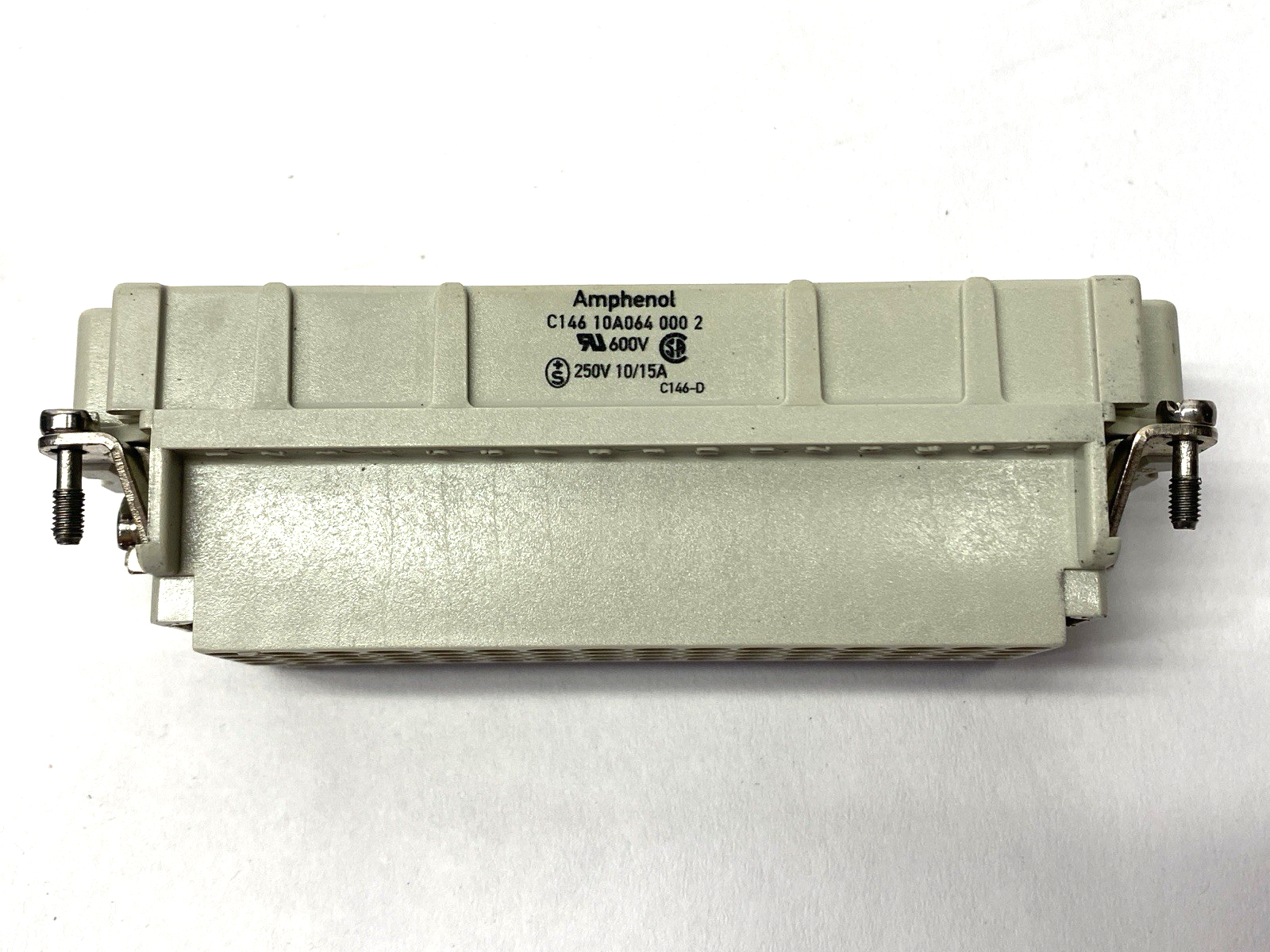 Amphenol C14610A0640002 Connector w/ Harting Side Entry Hood M32 MISSING SCREW - Maverick Industrial Sales