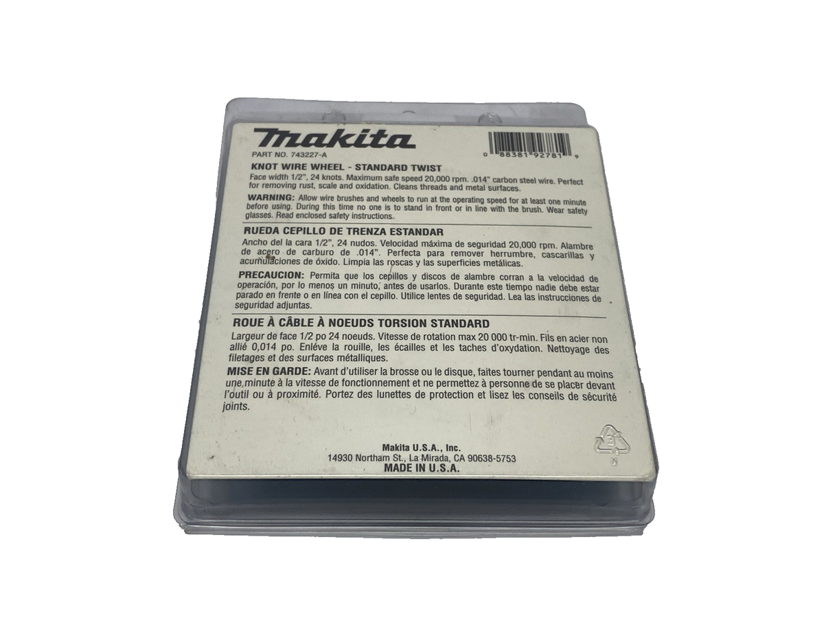 Makita 743227-A Knot Wire Wheel Brush M10x1.50 Arbor 4" Wheel - Maverick Industrial Sales