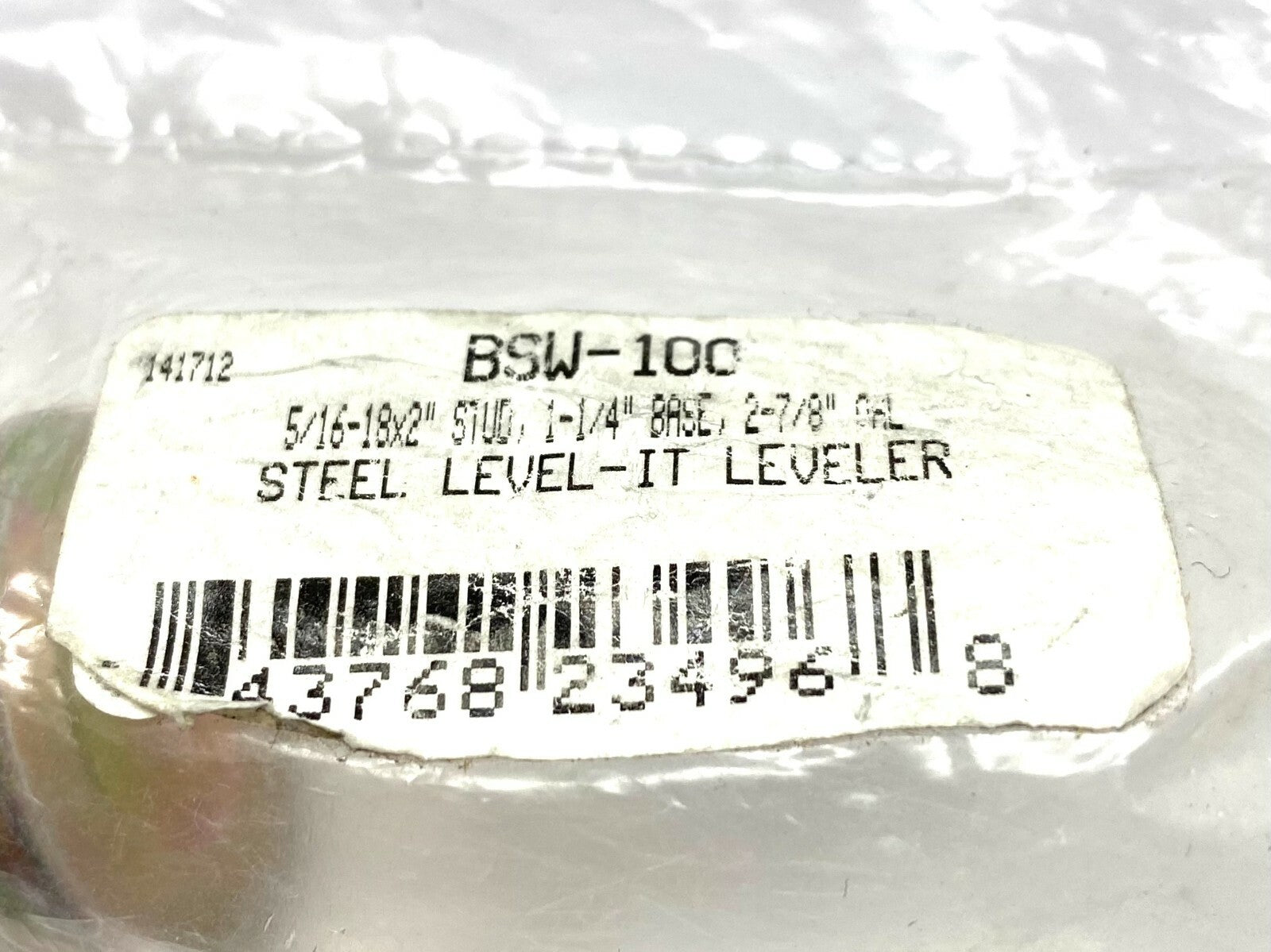 BSW-100 | S&W Steel Level-It Leveler 5/16-18" 2" Stud 1-1/4" Base 2-7/8" OL - New – Open box - Maverick Industrial Sales