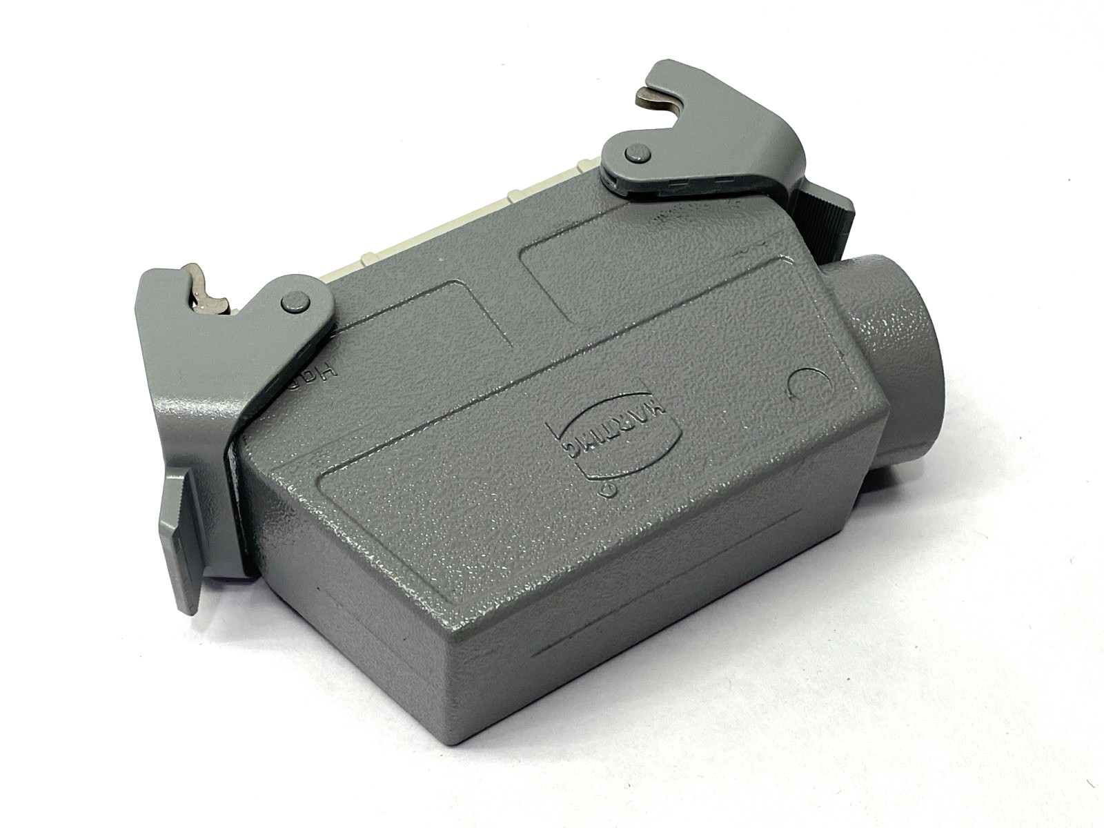 Amphenol C14610A0640002 Connector w/ Harting Side Entry Hood M32 MISSING SCREW - Maverick Industrial Sales