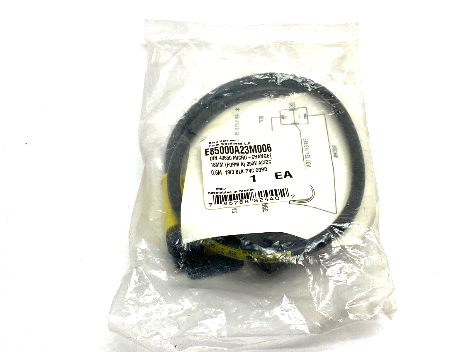 Brad Harrison E85000A23M006 Micro-Change DIN 43650 Cordset 18mm 250V AC/DC - Maverick Industrial Sales