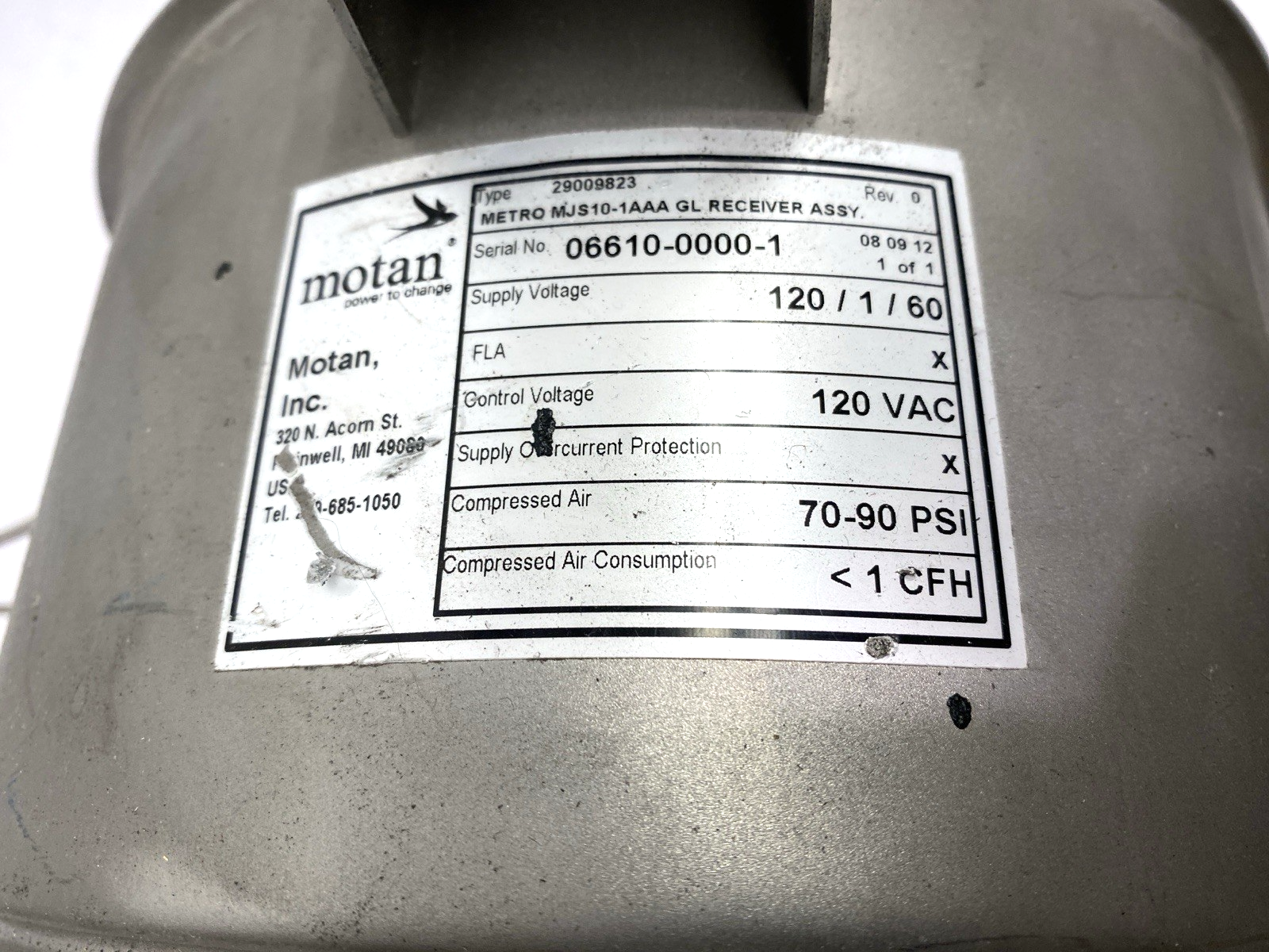 Motan MJS10-1AAA Rev. 0 Metro Vacuum Receiver Assembly 120VAC 29009823 NO LID - Maverick Industrial Sales