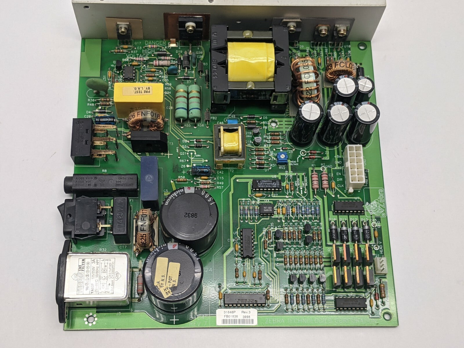 Zebra 31646P Rev 3 Power Supply Board PCB 105s 105se Printer - Maverick Industrial Sales