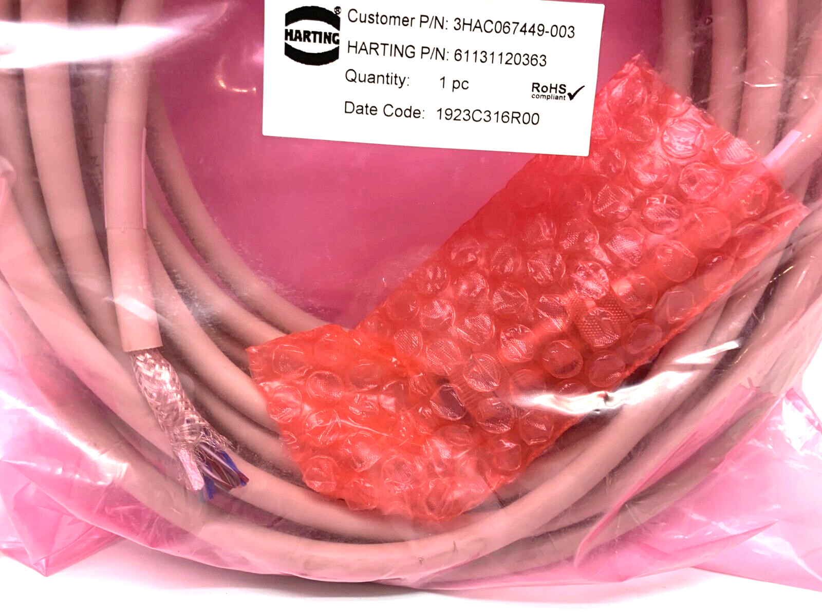 ABB 3HAC067449-003 Ethernet Floor Cable 15m Harting 61131120363 - Maverick Industrial Sales
