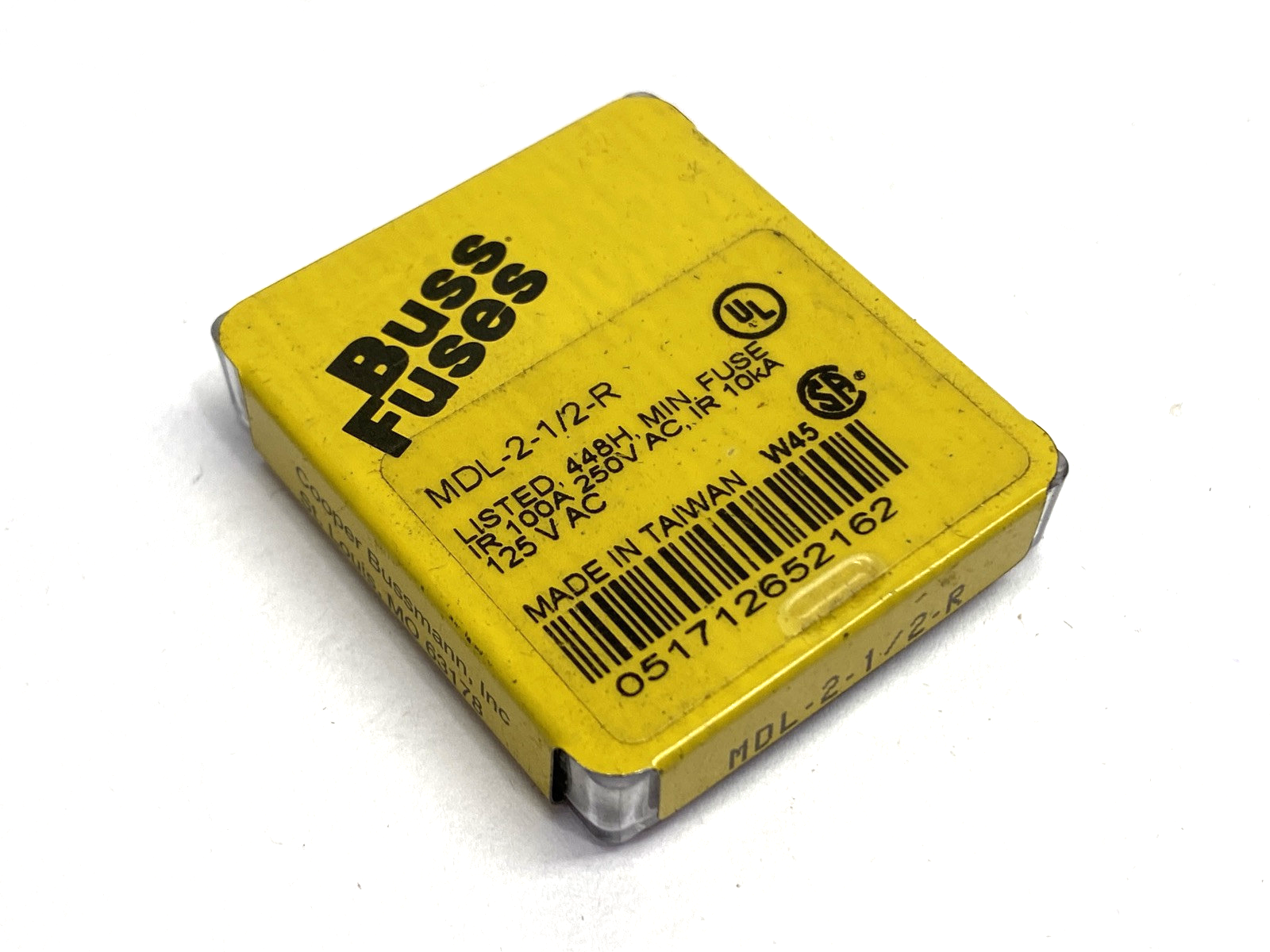 Cooper Bussmann MDL-2-1/2-R Miniature Fuse 2.5A 250VAC PACKAGE OF 5 - Maverick Industrial Sales