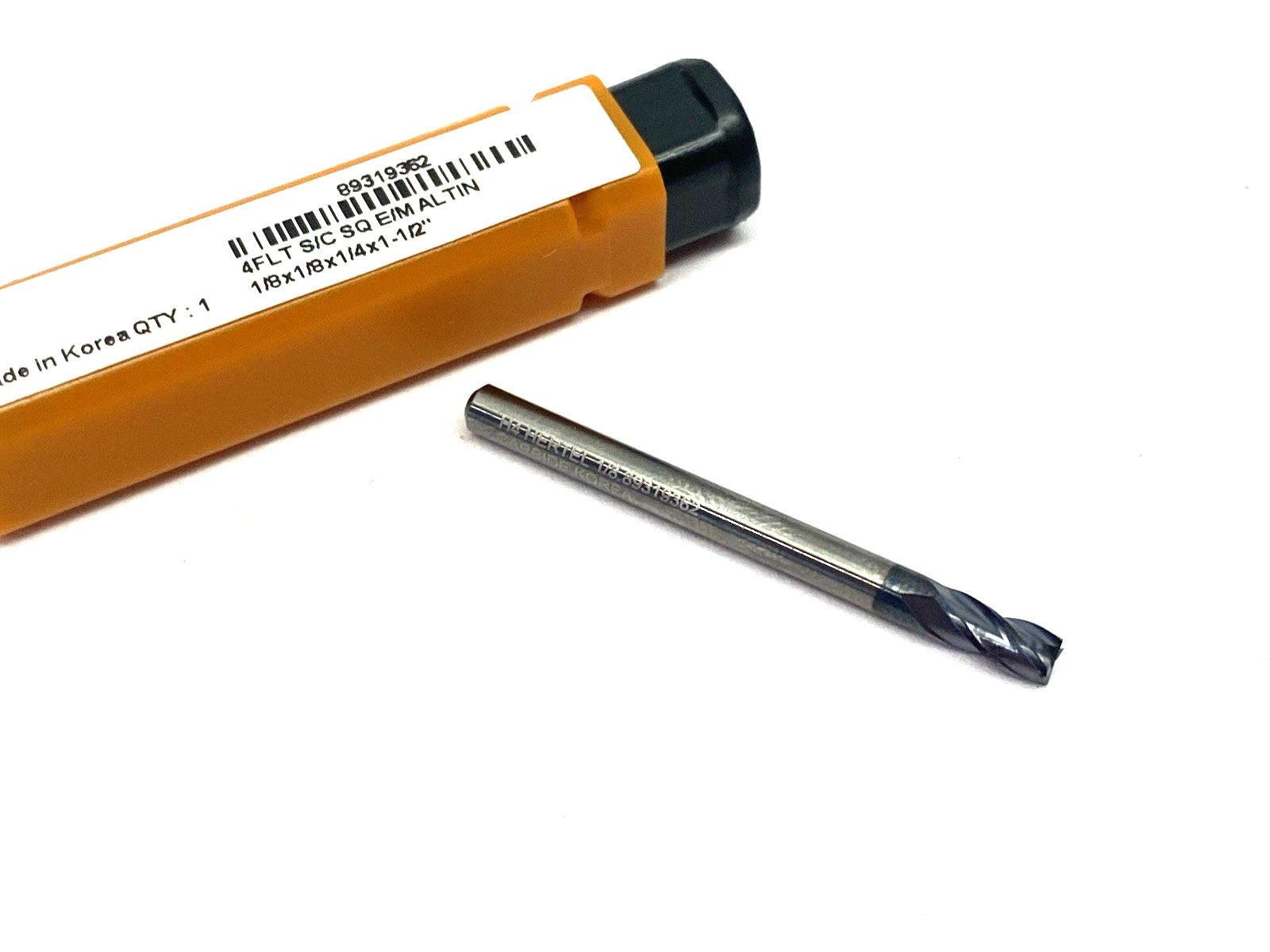 Hertel 89319362 Square End Mill: 1/8" Dia, 1/4" LOC 30 deg Helix, 1/8" Shank Dia - Maverick Industrial Sales
