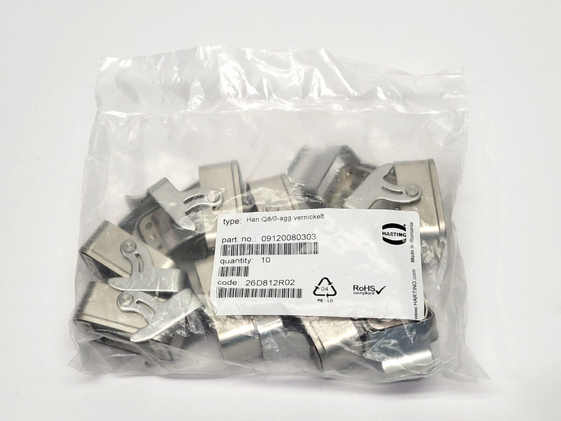 Harting 09120080303 Heavy Duty Rectangular Connector Inserts Han Q8/0 LOT OF 10 - Maverick Industrial Sales