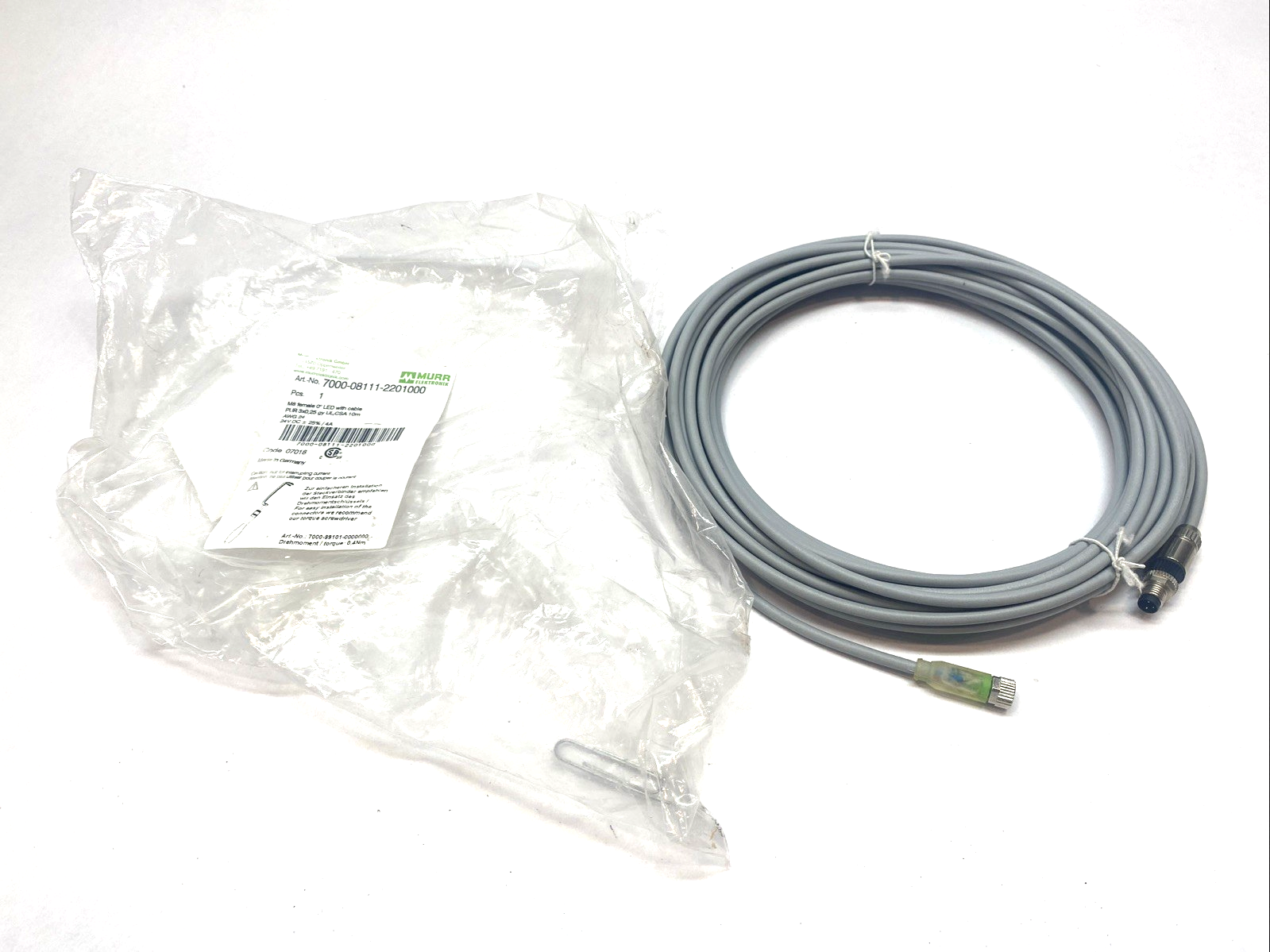 Murr Elektronik 7000-08041-2201000 Cordset Cable 10m - Maverick Industrial Sales