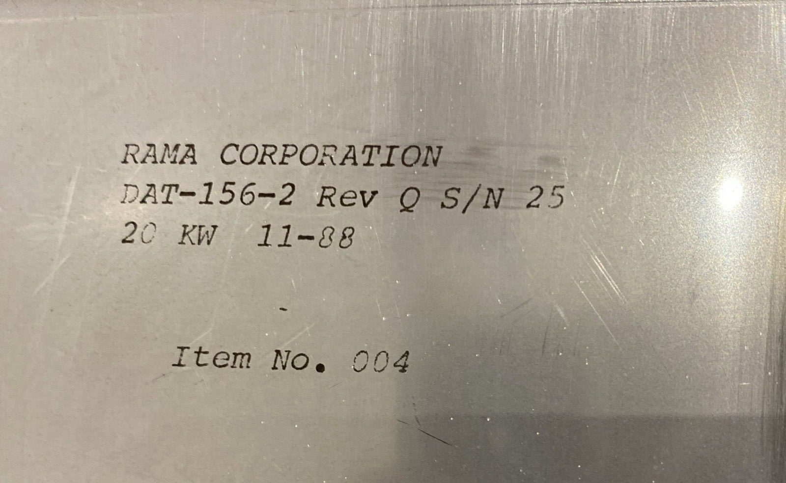 DAT-156-2 Rev Q | Rama Corporation 20kW Heater - New – Open box - Maverick Industrial Sales