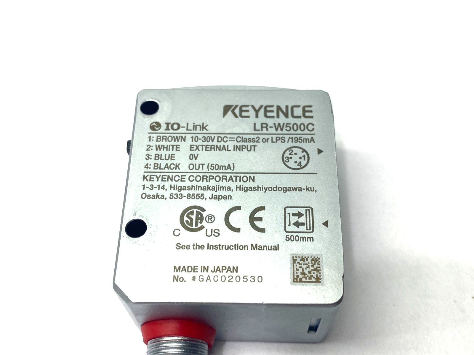 Keyence LR-W500C Self-Contained Full-Spectrum Sensor M12 4-Pin - Maverick Industrial Sales