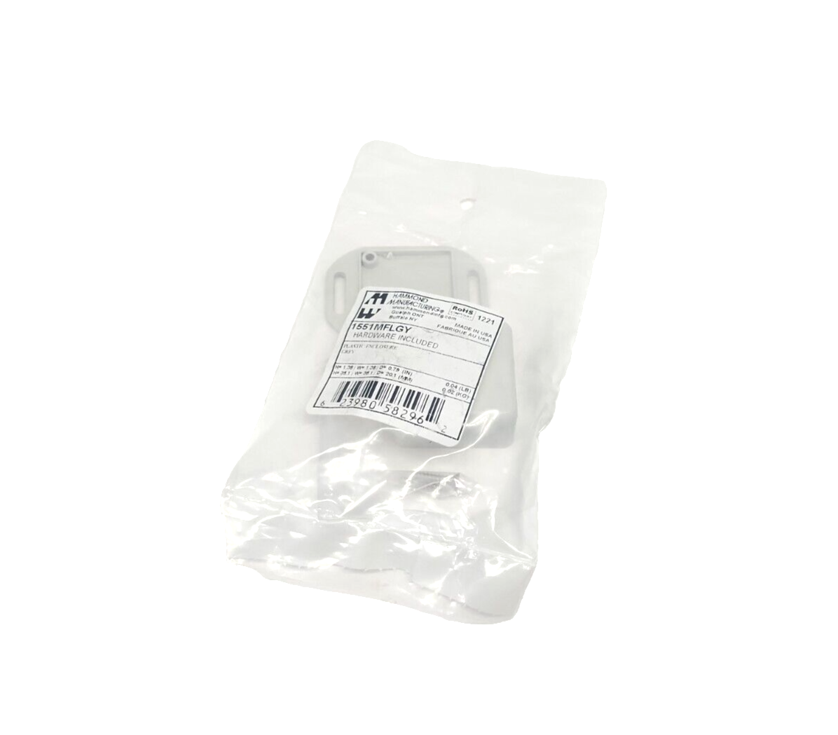 1551MFLGY | Hammond Manufacturing Gray Plastic Enclosure w/ Lid 35mmx20mm LOT OF 4 - New - Maverick Industrial Sales