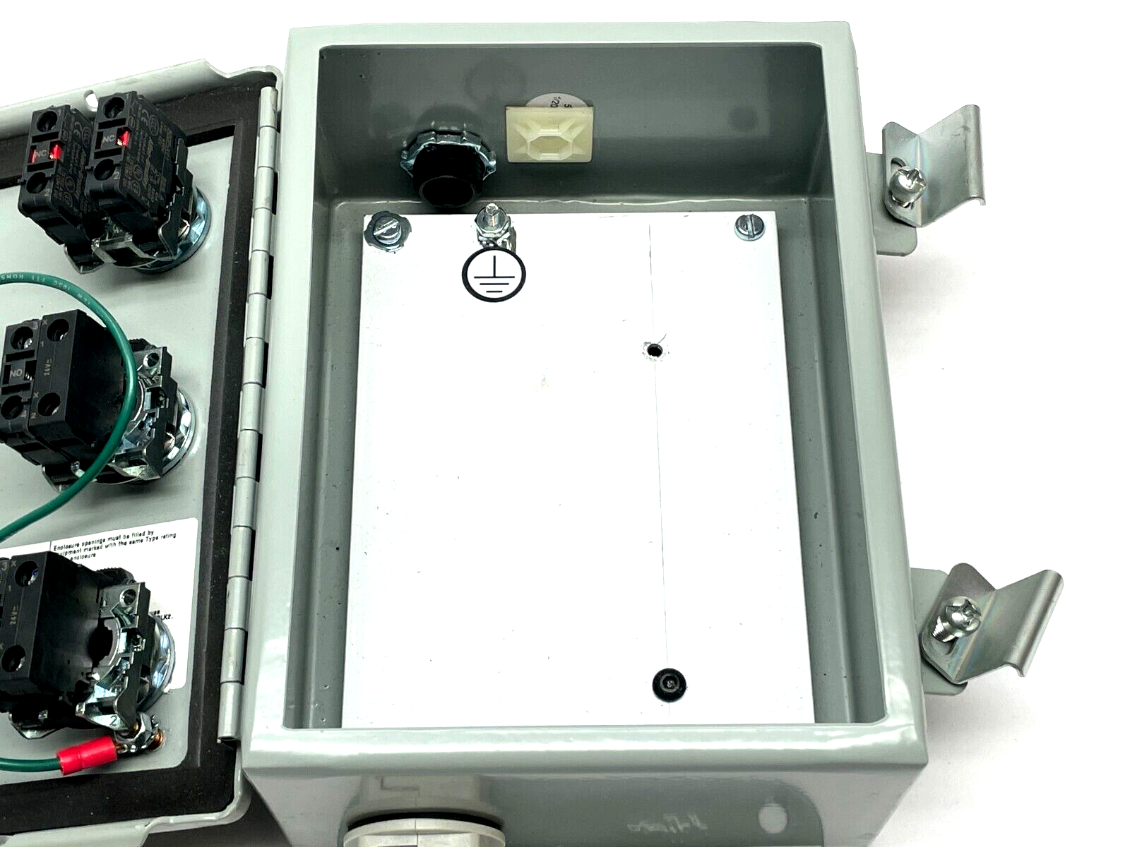 Hoffman A806CH Continuous Hinge Enclosure w/ Allen Bradley Pushbuttons - Maverick Industrial Sales