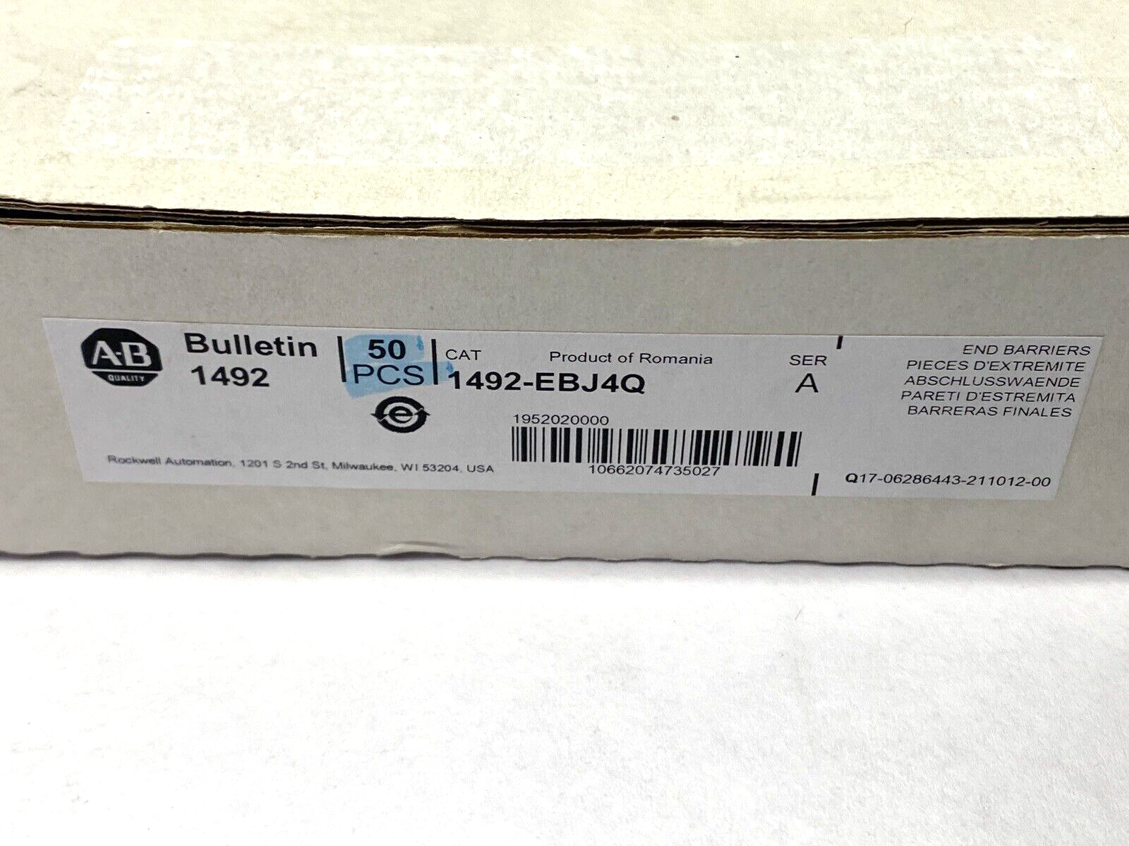 Allen Bradley 1492-EBJ4Q Ser. A End Barriers LOT OF 50 - Maverick Industrial Sales