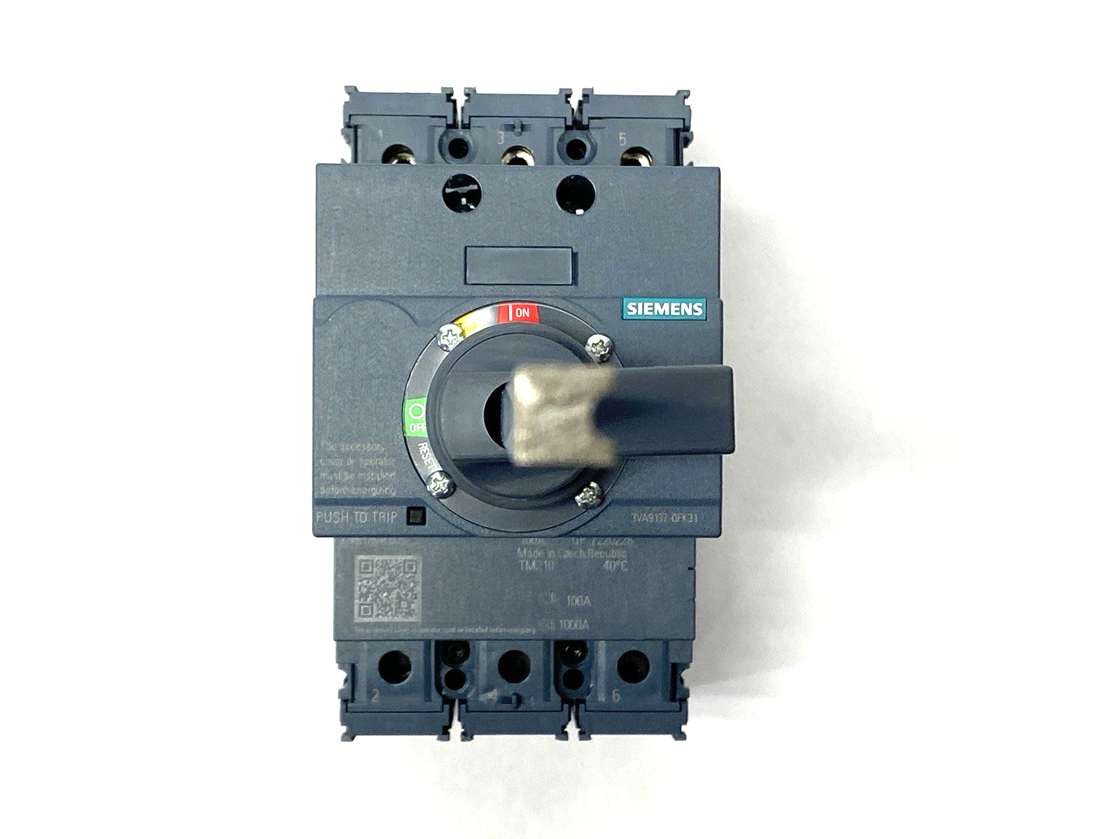 Siemens 3VA5110-4ED31-0AA0 Circuit Breaker w/ 3VA9137-0FK31 Operator NO HANDLE - Maverick Industrial Sales
