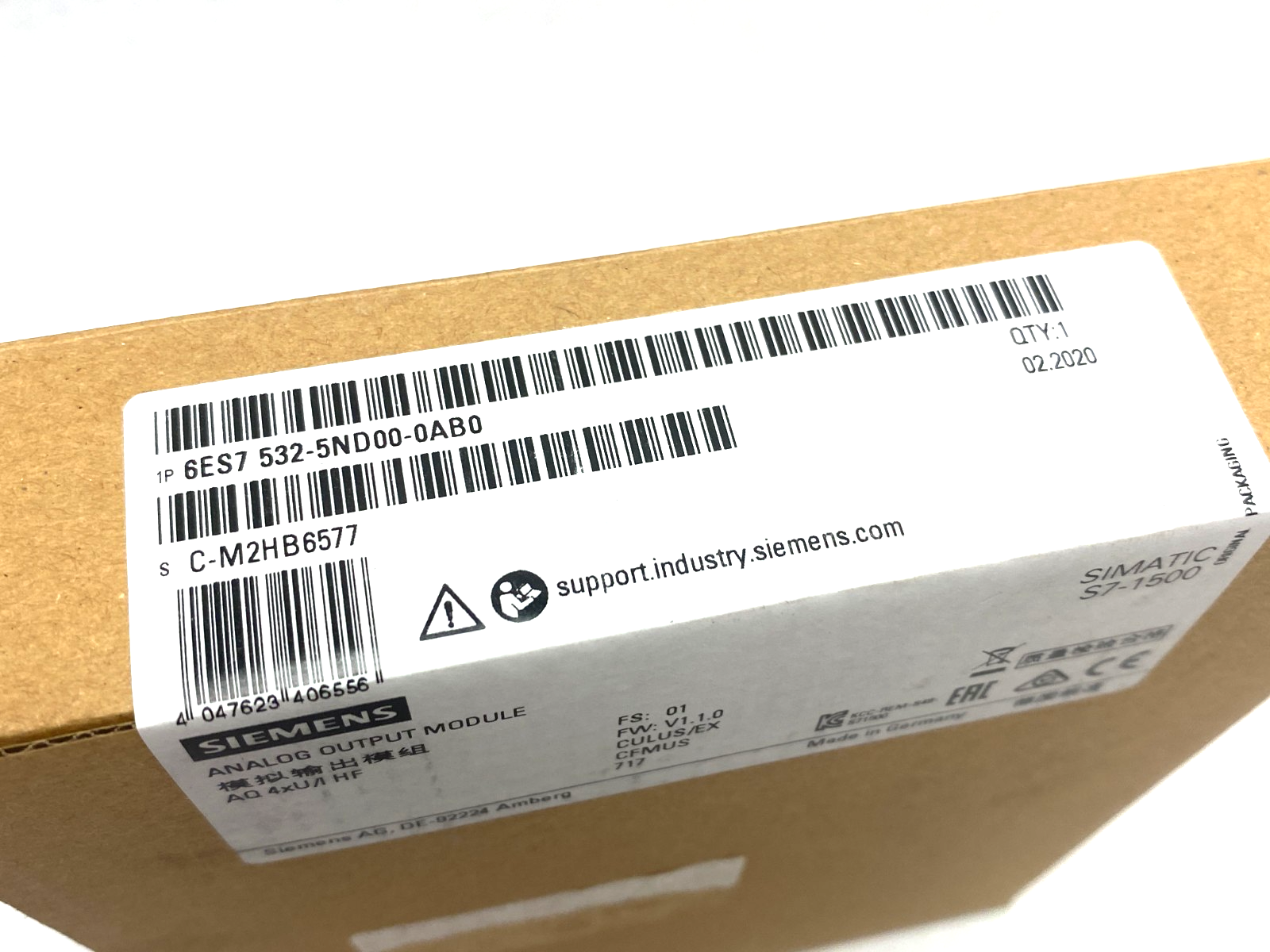 Siemens 6ES7 532-5ND00-0AB0 SIMATIC S7-1500 Analog Output Module AQ 4xU/I HF - Maverick Industrial Sales