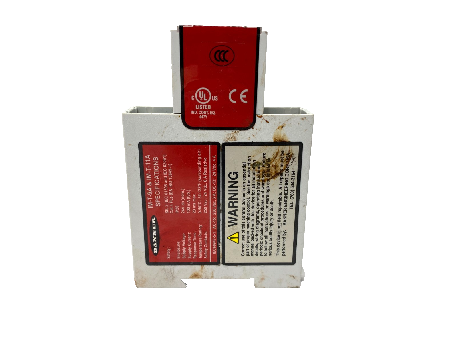 Banner IM-T-9A Light Curtain Safety Relay Module 61425 MISSING CONNECTORS - Maverick Industrial Sales