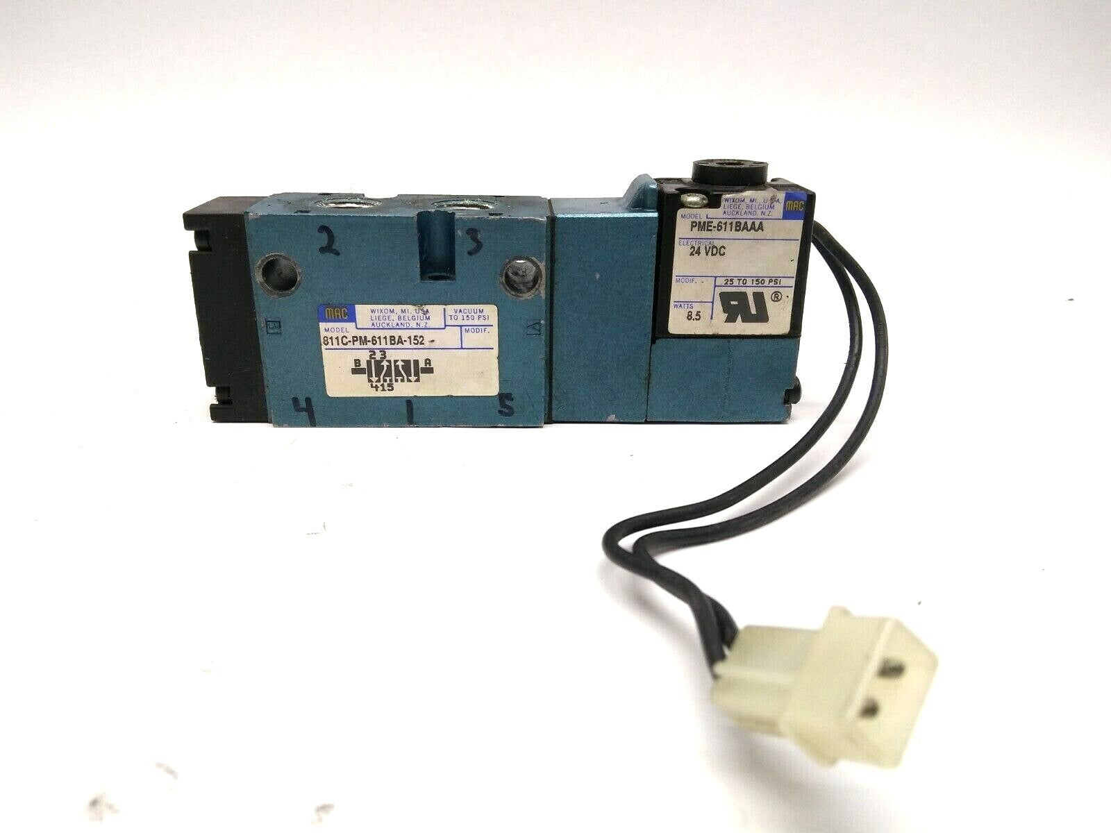 MAC Valves 811C-PM-611BA-152 Solenoid Valve with PME-611BAAA 24VDC Coil - Maverick Industrial Sales