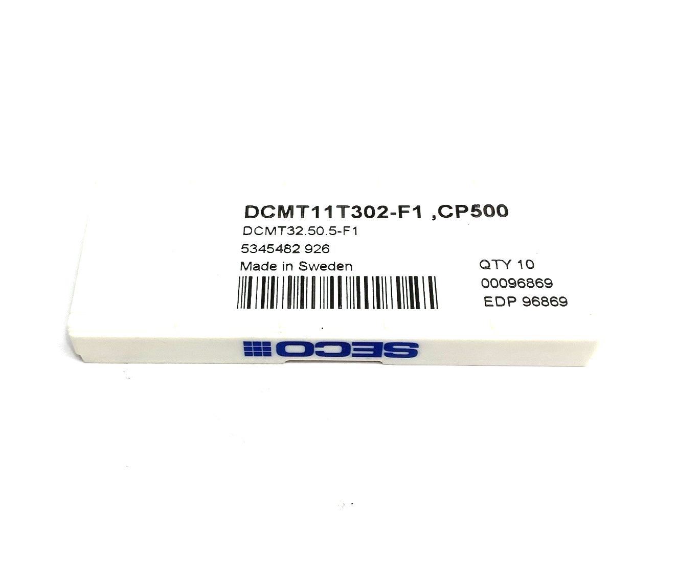 Seco DCMT11T302-F1 CP500 Turning Insert 00096869 DCMT32.50.5-F1 CP500 PKG OF 10 - Maverick Industrial Sales