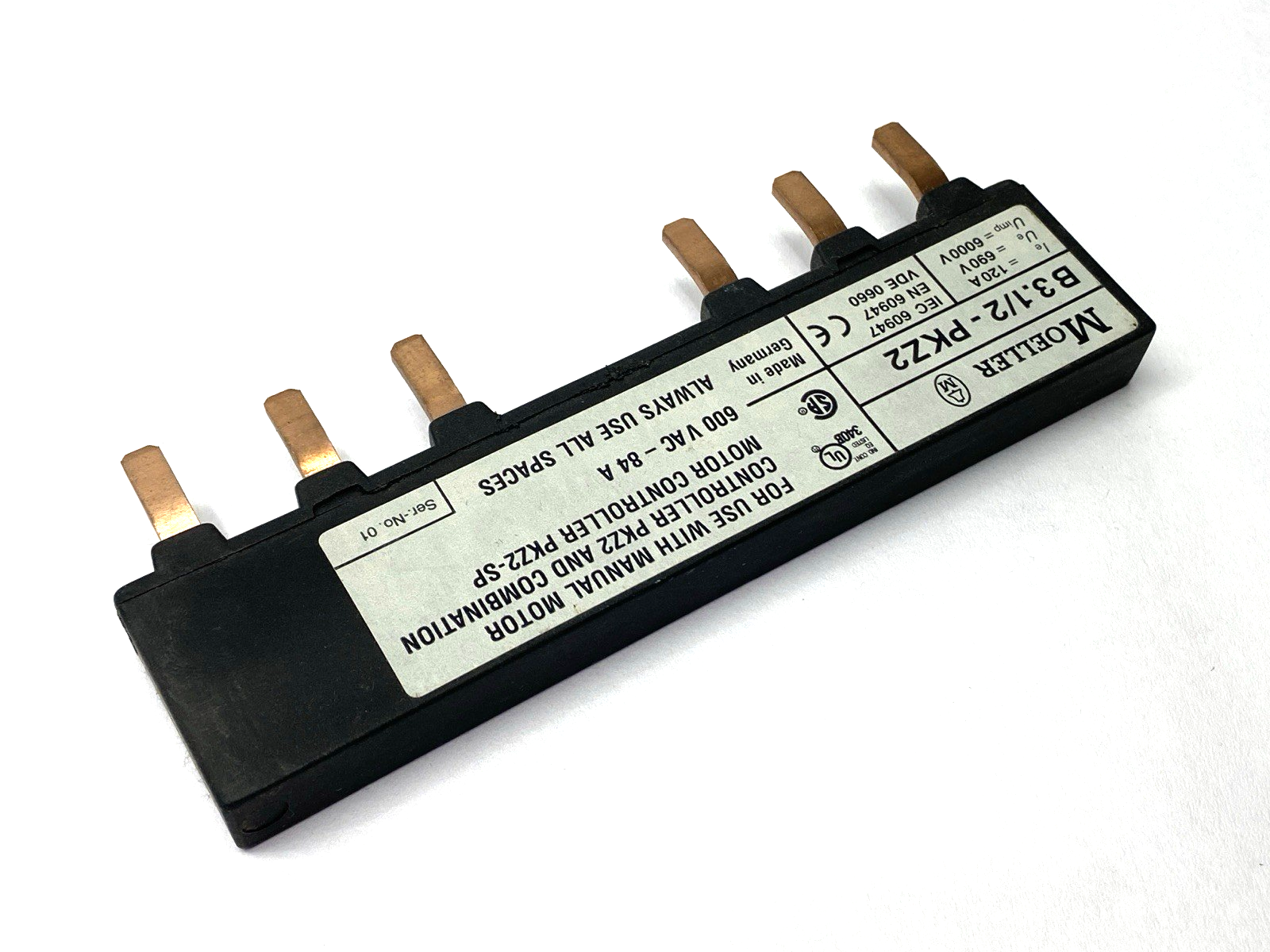 Moeller B3.1/2-PKZ2 Busbar for PKZ2 / PKZ2-SP - Maverick Industrial Sales