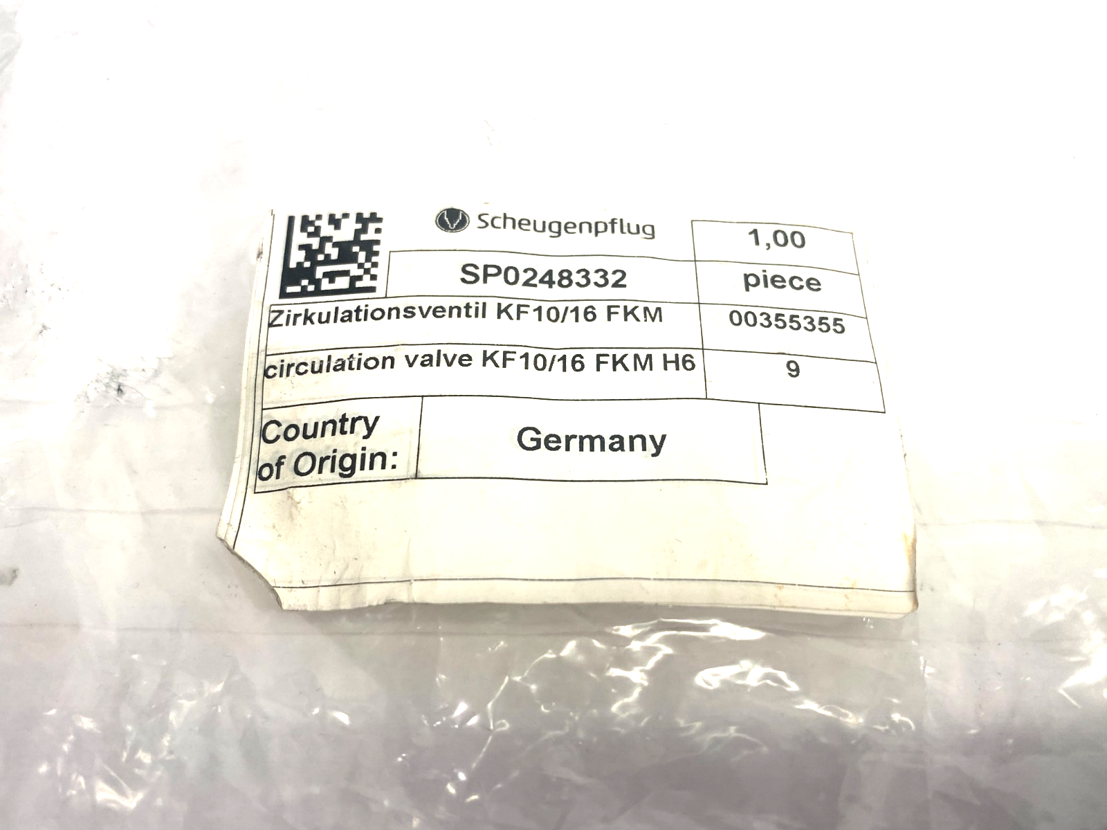Scheugenpflug SP0248332 Circulation Valve KF10/16 FKM H6 - Maverick Industrial Sales