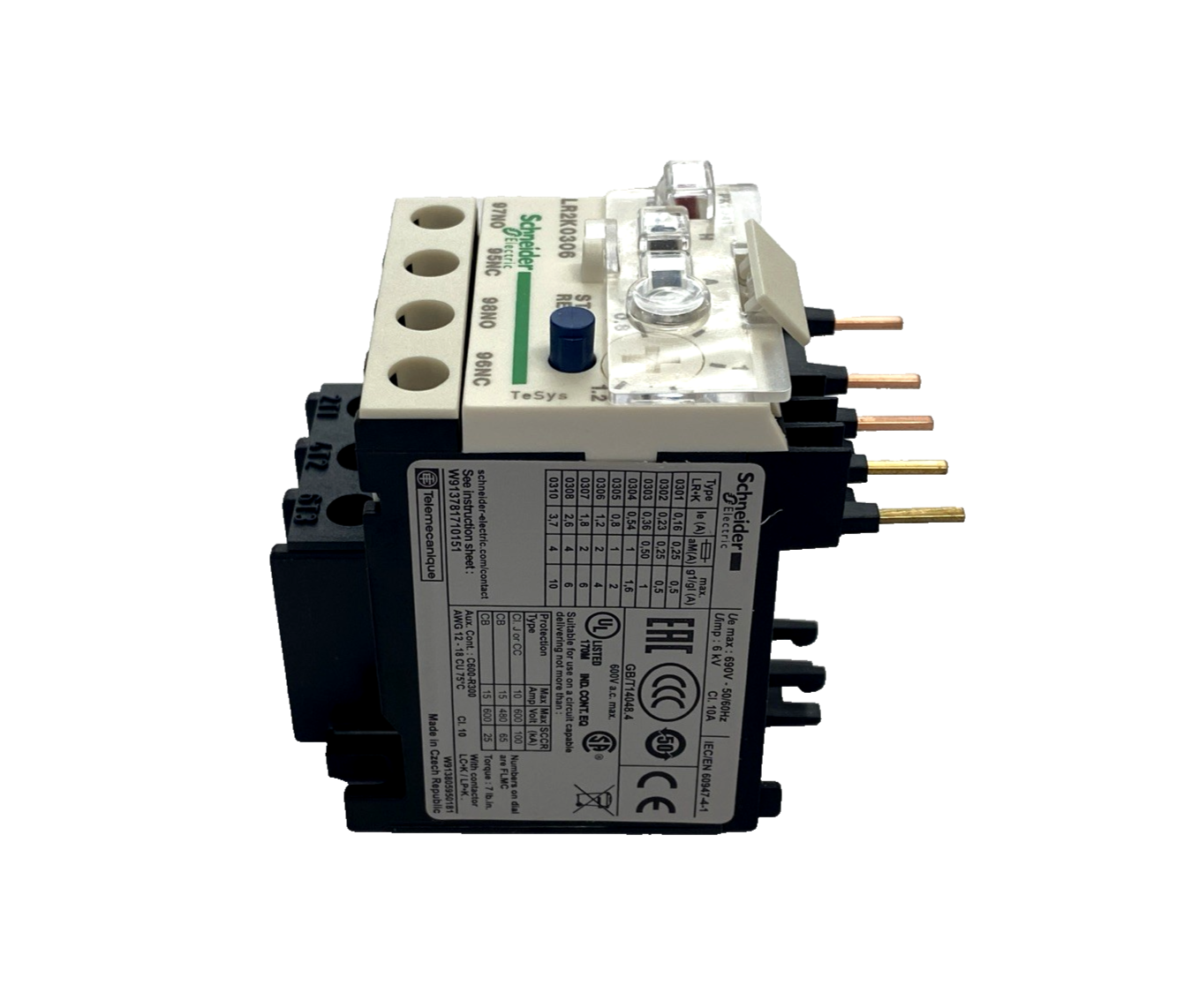 Schneider Electric LR2K0306 Differential Thermal Overload Relay, 0.8-1.2A 023042 - Maverick Industrial Sales